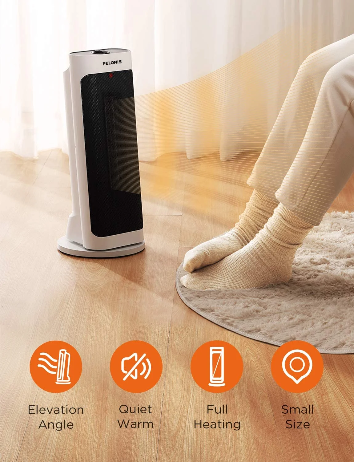 Pelonis 1500W Ceramic Space Heater - White