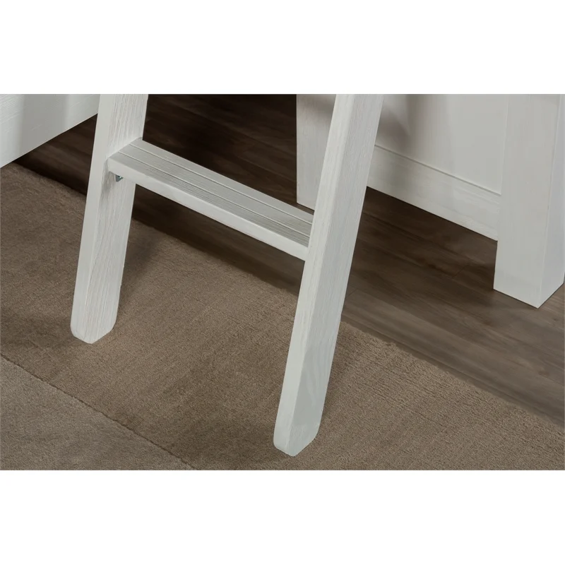 Pemberly Row Modern Solid Wood Full Loft Bed with Dresser in White