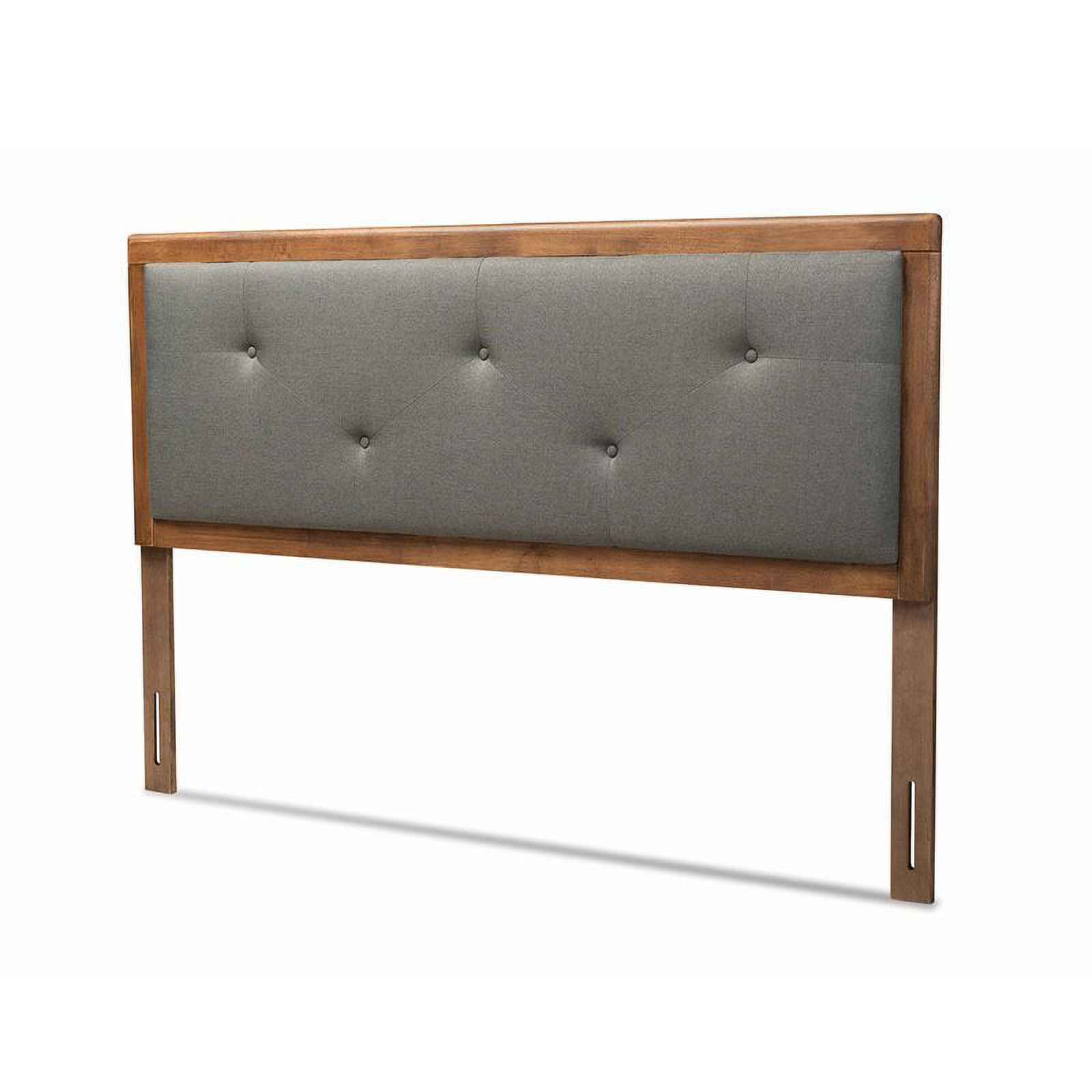 Bowery Hill Transitional Dark Gray and Brown Finished Wood Queen Size Headboard