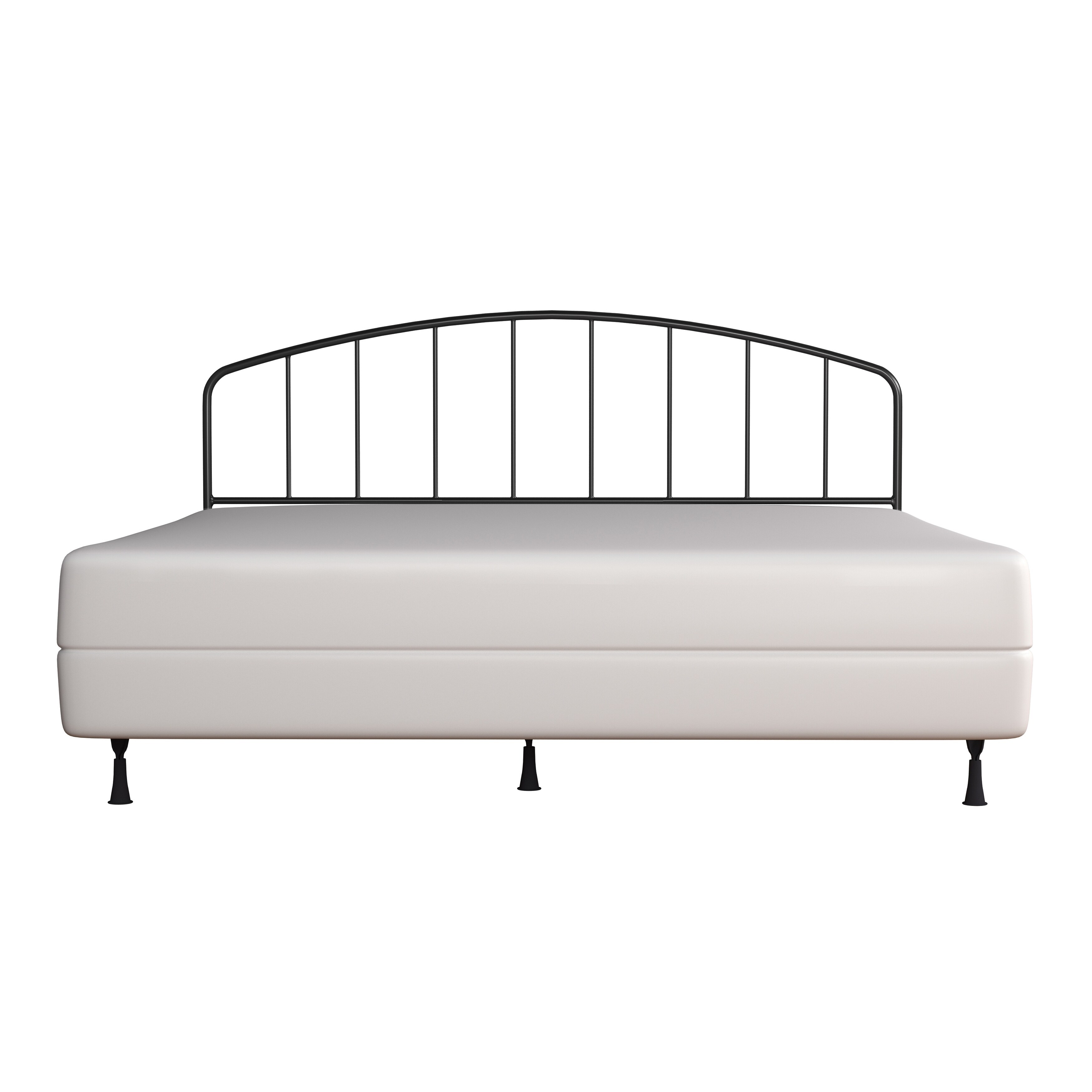 Carbon Loft  Cronkite Black Metal Arched Spindle Headboard w/ Bed Frame King