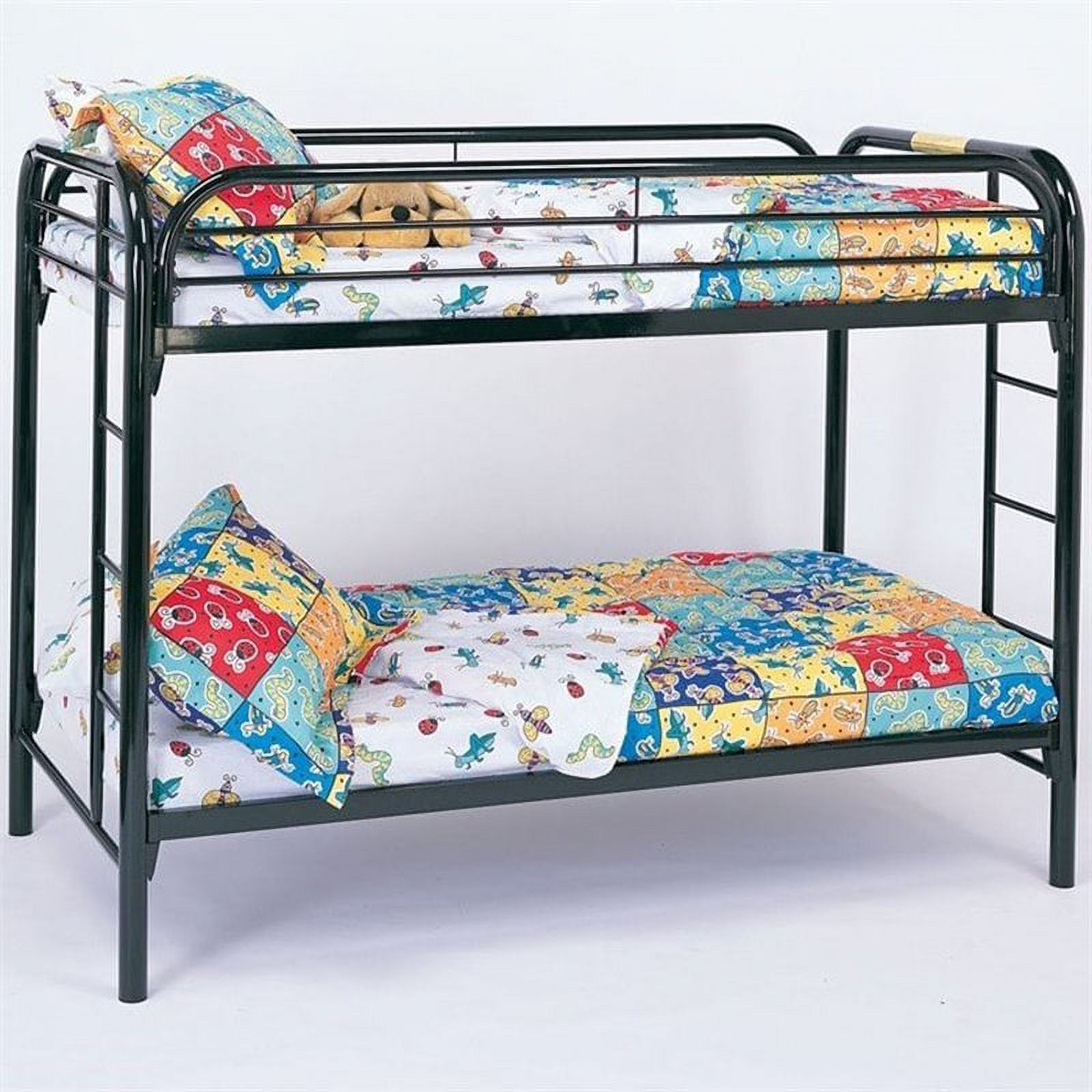 Rosebery Kids Metal Twin Over Twin Bunk Bed in Black
