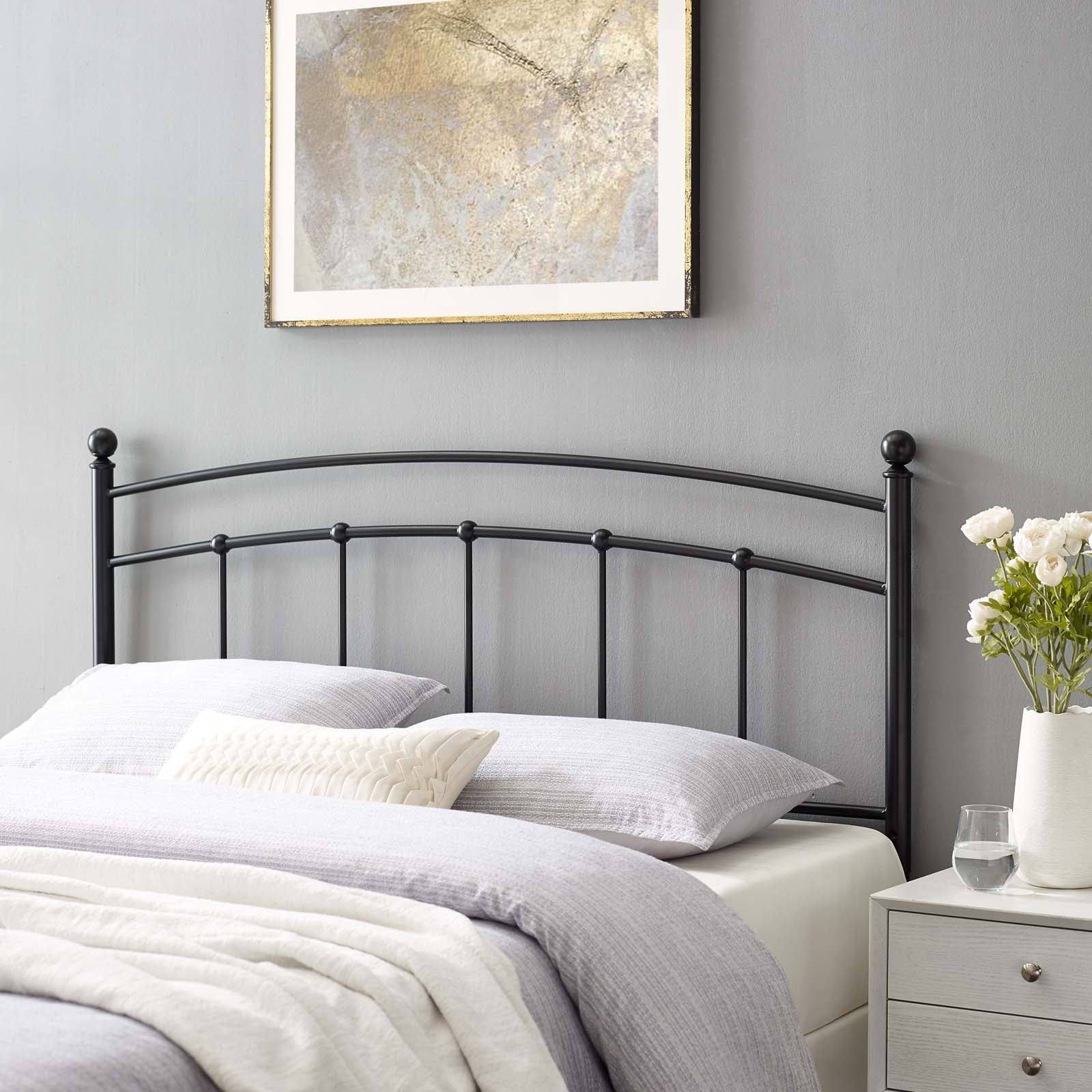 Headboard, Twin Size, Metal, Black, Modern Contemporary Urban Design, Bedroom Master Guest Suite