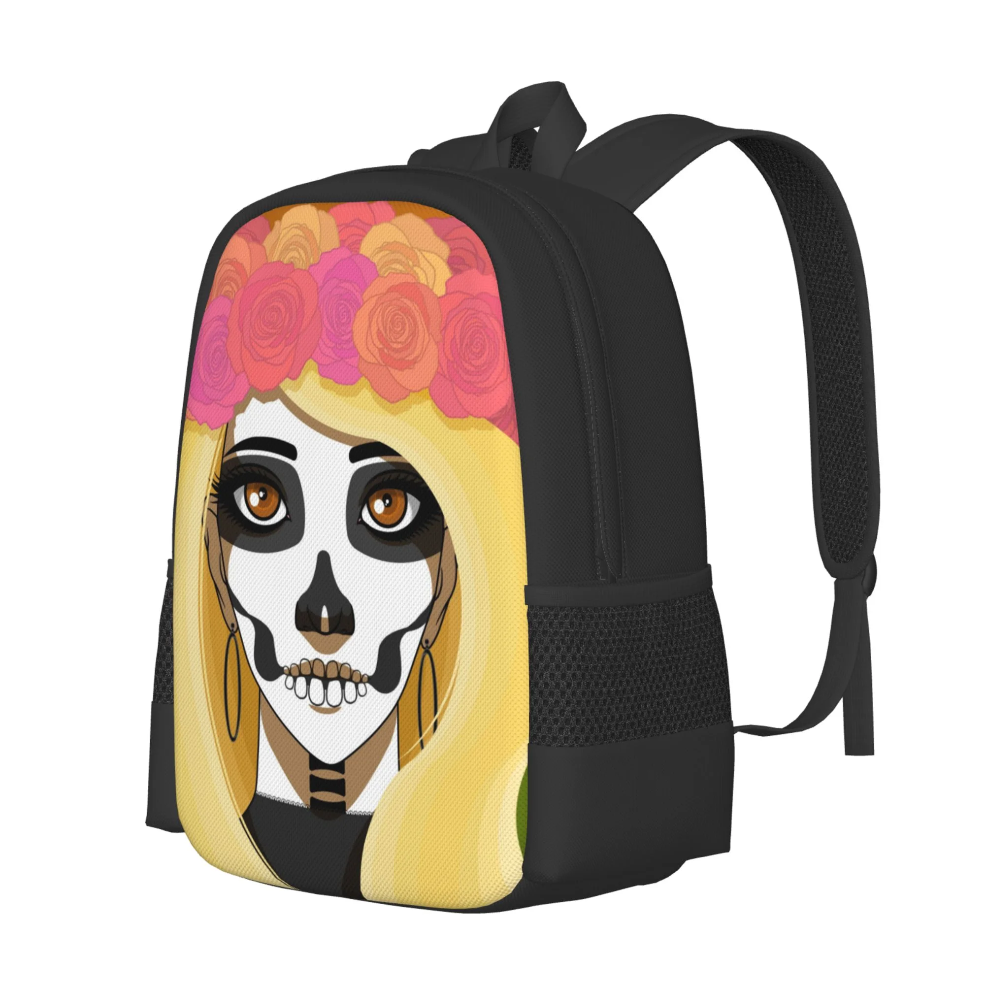 DouZhe Lightweight Backpack, Travel Outdoor Hiking Bag School Bookbag Casual Daypack Sugar Skull Prints Backpacks for Women Men