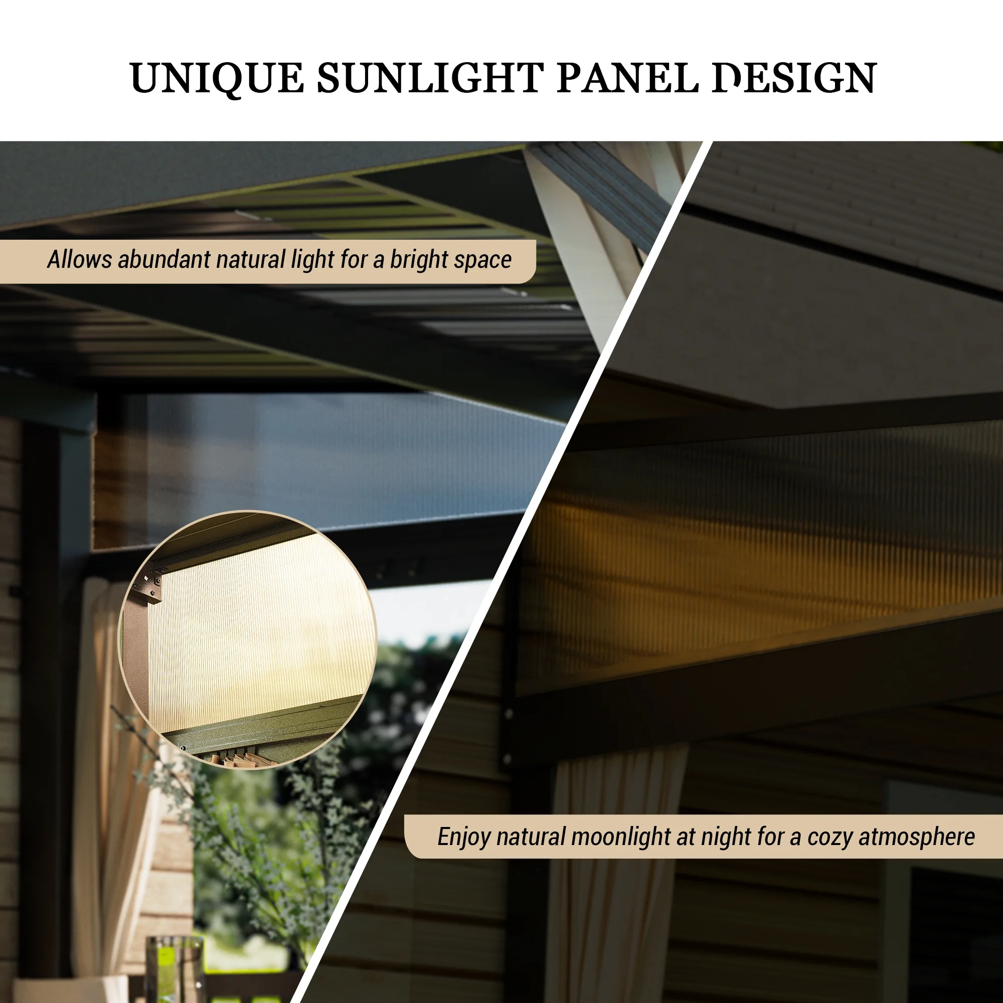 Mondawe 10x12 ft Wall-Mounted Hardtop Gazebo with Aluminum Frame, Galvanized Steel Roof, Sunroom, Curtains, and Netting