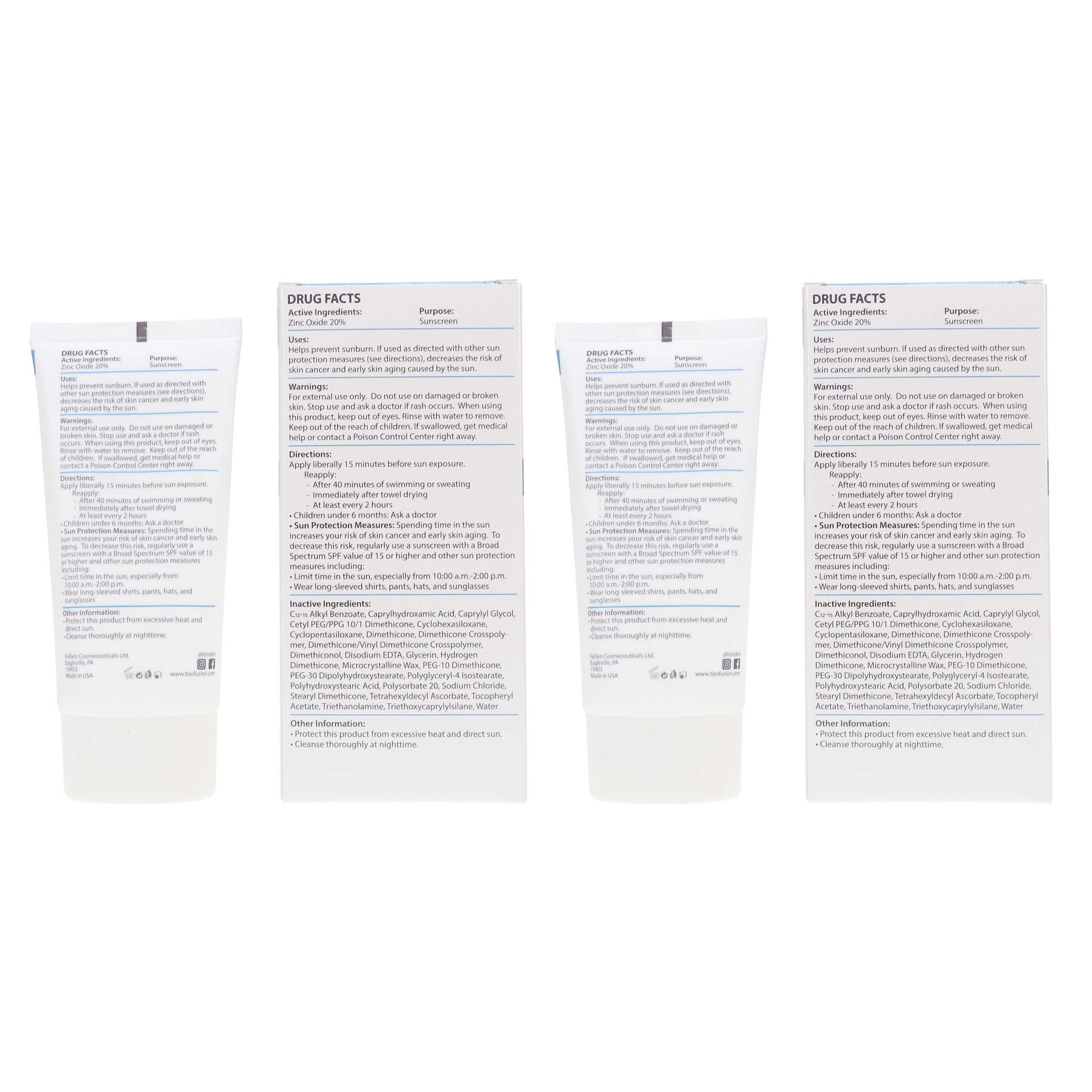 TiZO Zinc Body and Face Sunscreen SPF 40 Non-Tinted with Antioxidants C & E 3.5 oz 2 Pack