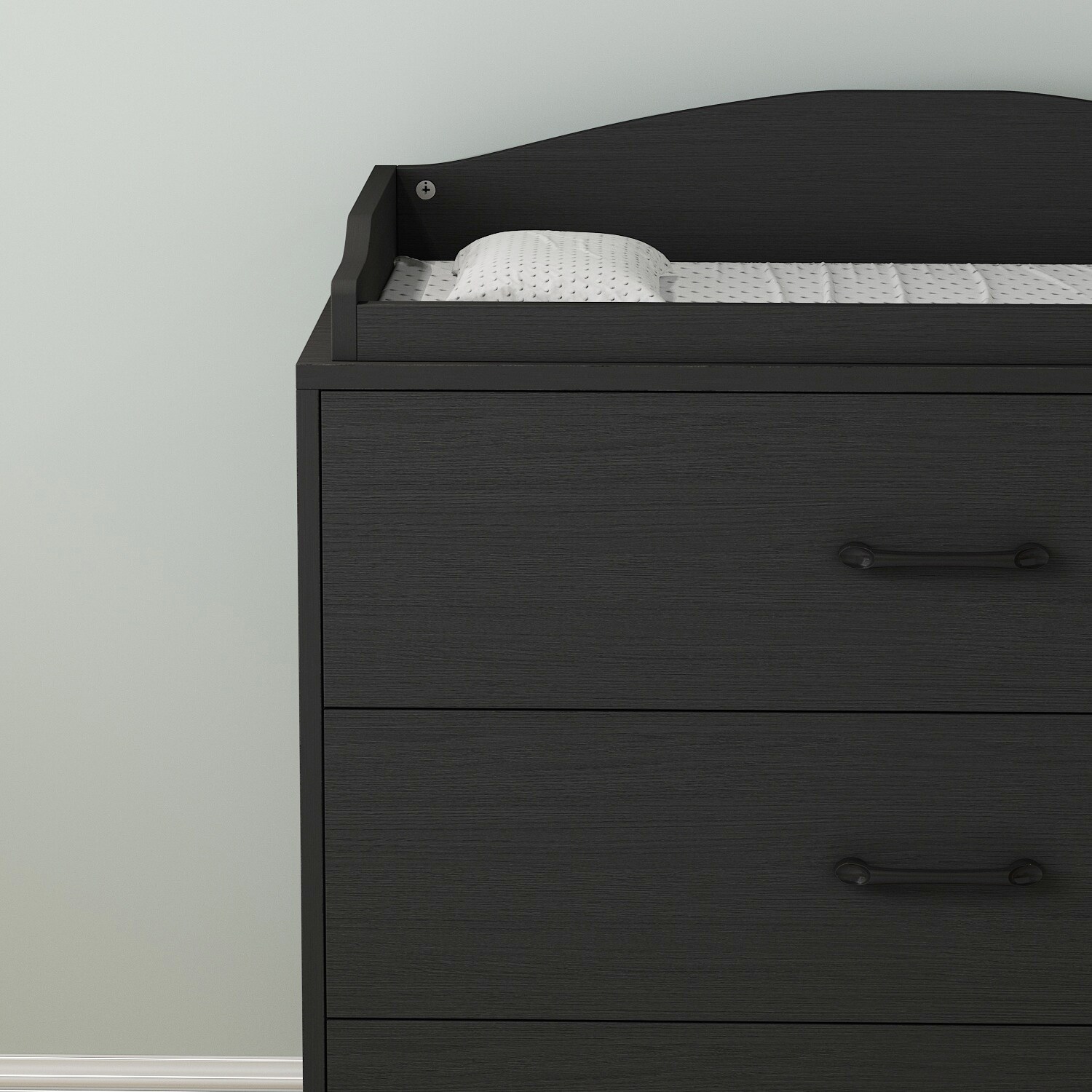 Benton Technology Kerrogee 3-Drawer Dresser with Changing Table - Grey/White/Black White