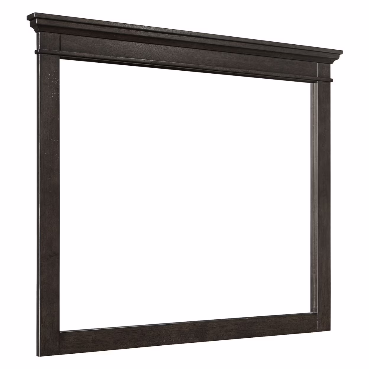 35 x 42 Inch Rectangular Wood Frame Dresser Mirror, Molded, Charcoal Gray- Saltoro Sherpi