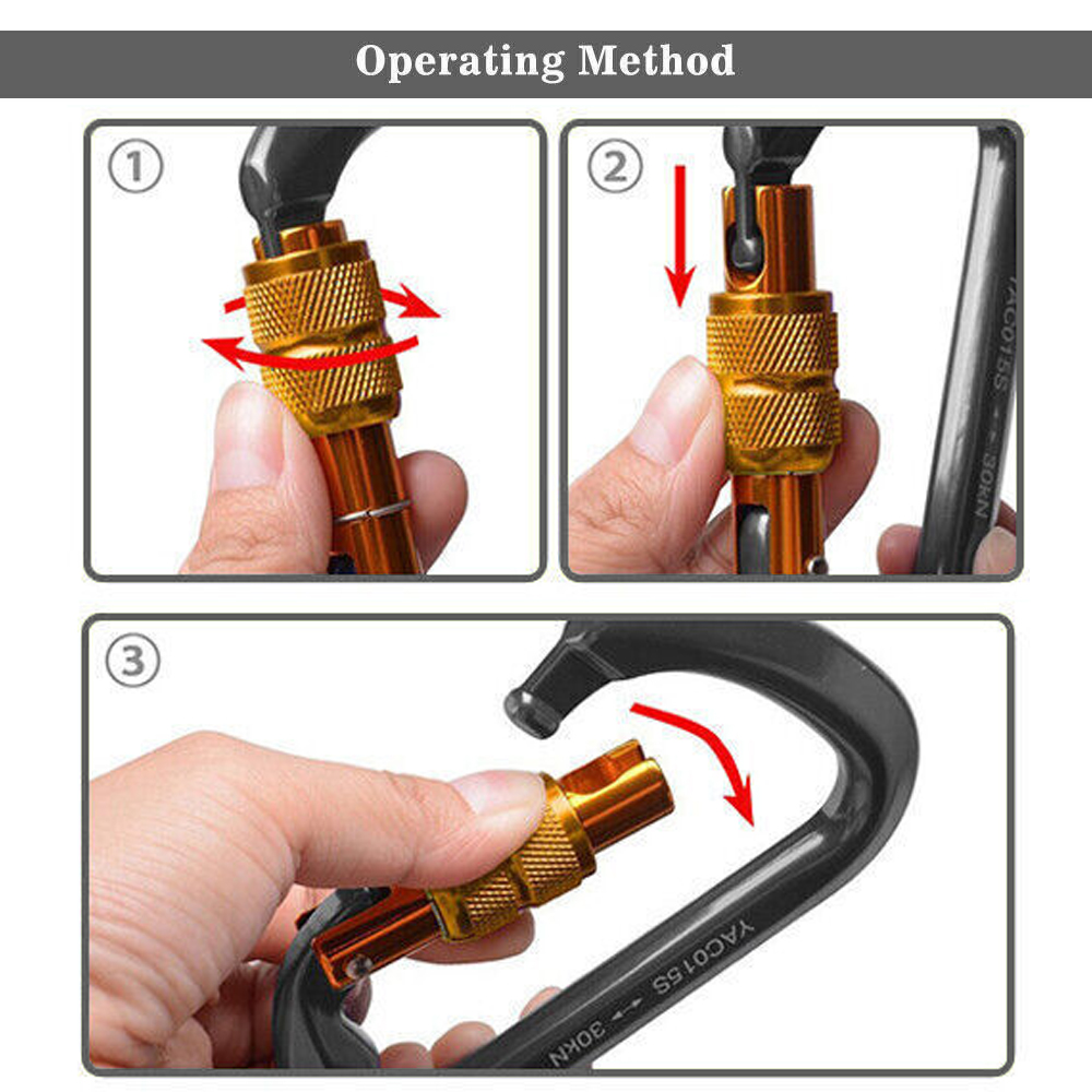 Roam Rider [2P] 30KN Auto Locking Carabiner Climbing, Heavy Duty Rock Climbing Carabiner Clips, Carabiners Gear for Climbing, Dog Leash, Zipline, Boating, Men, Women