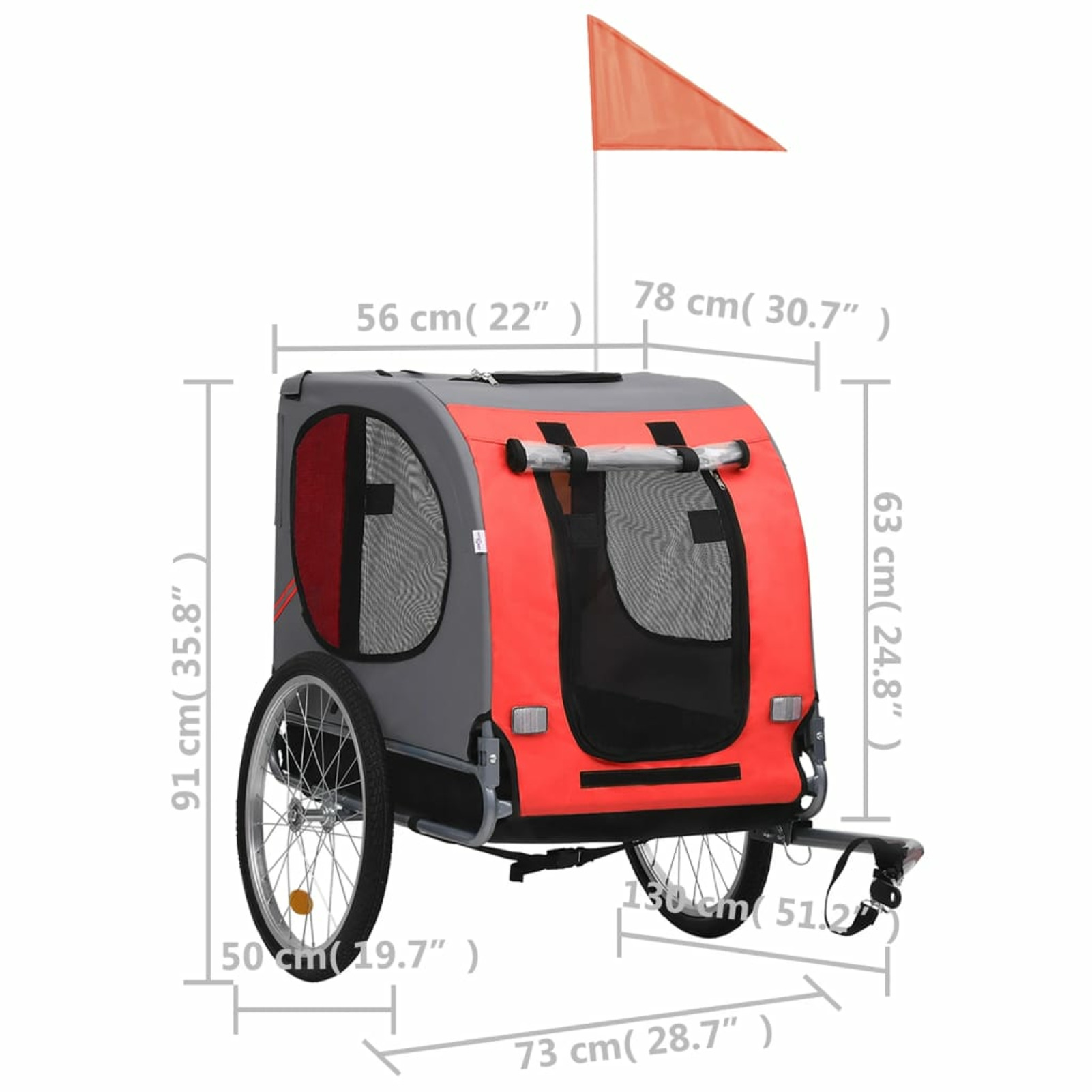 Dog Bike Trailer Red and Black