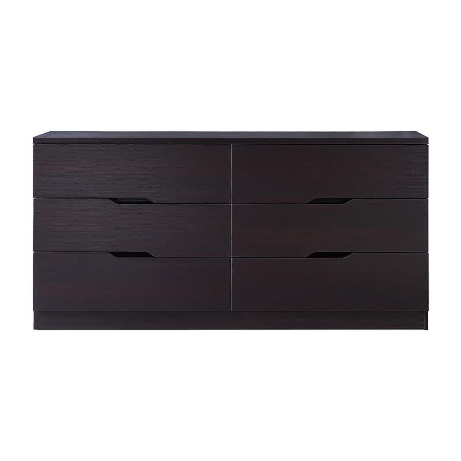 Bowery Hill Contemporary Wood Dresser in Cappuccino