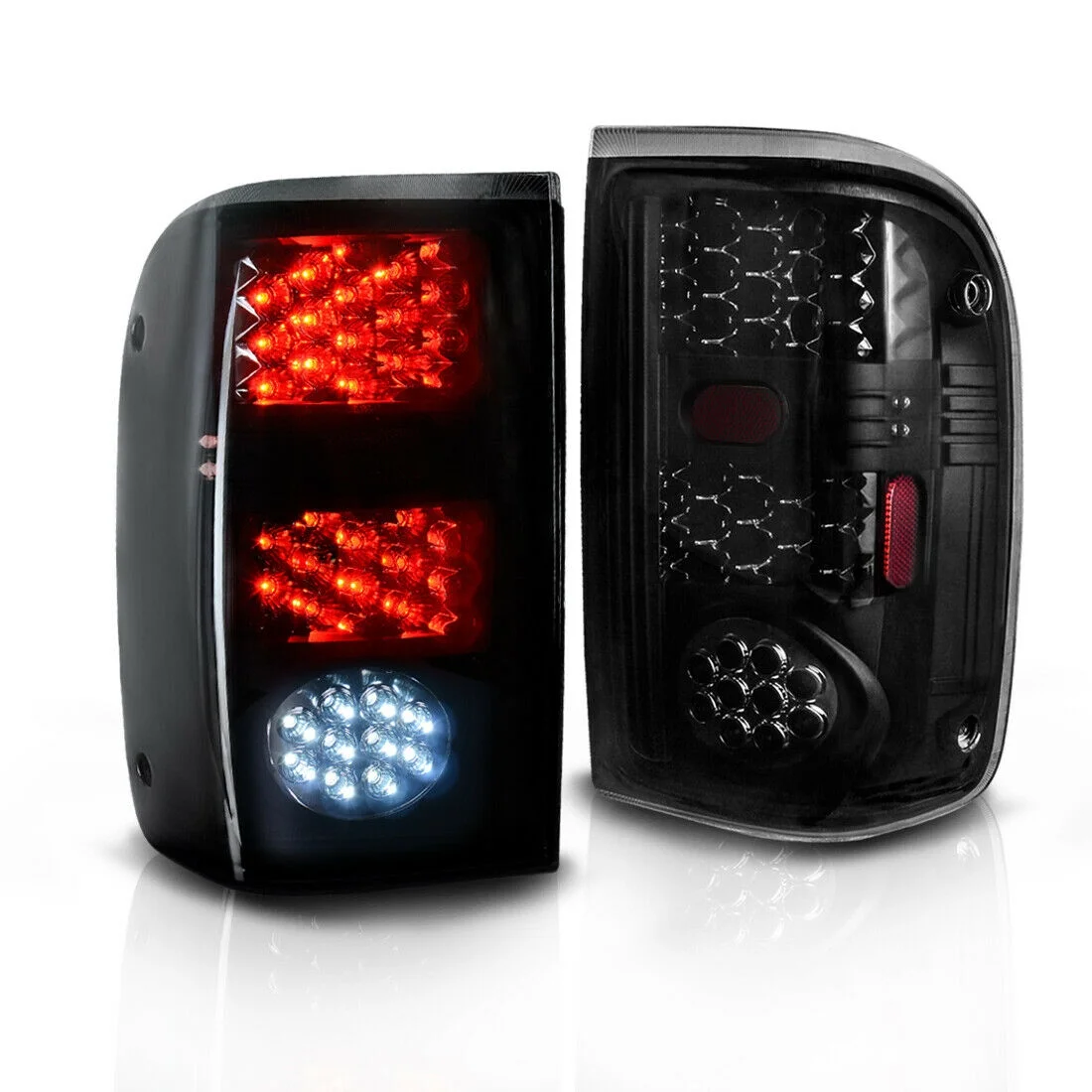 For Ford 1993-2000 Ranger LED Tail Light Black Smoke Brake Rear Lamps Left+Right