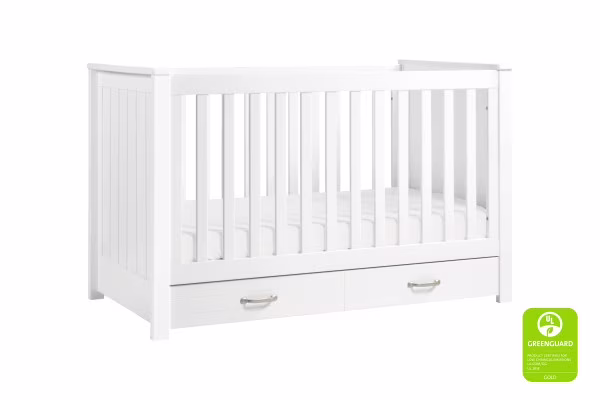 DaVinci Asher 3-in-1 Convertible Crib with Toddler Bed Conversion Kit in White Finish