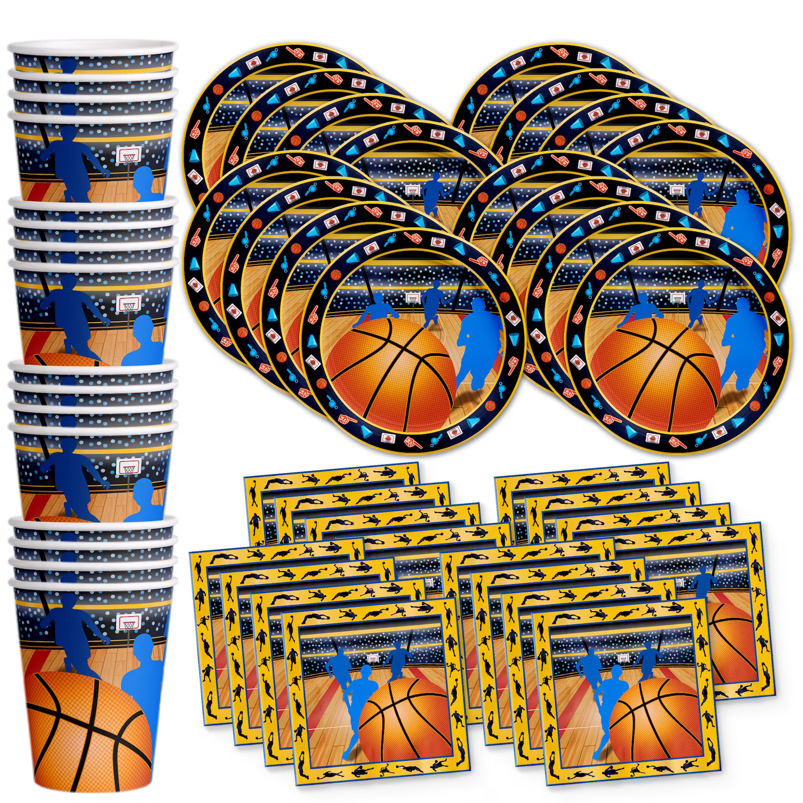 Basketball Birthday Party Supplies Set Plates Napkins Cups Tableware Kit for 16