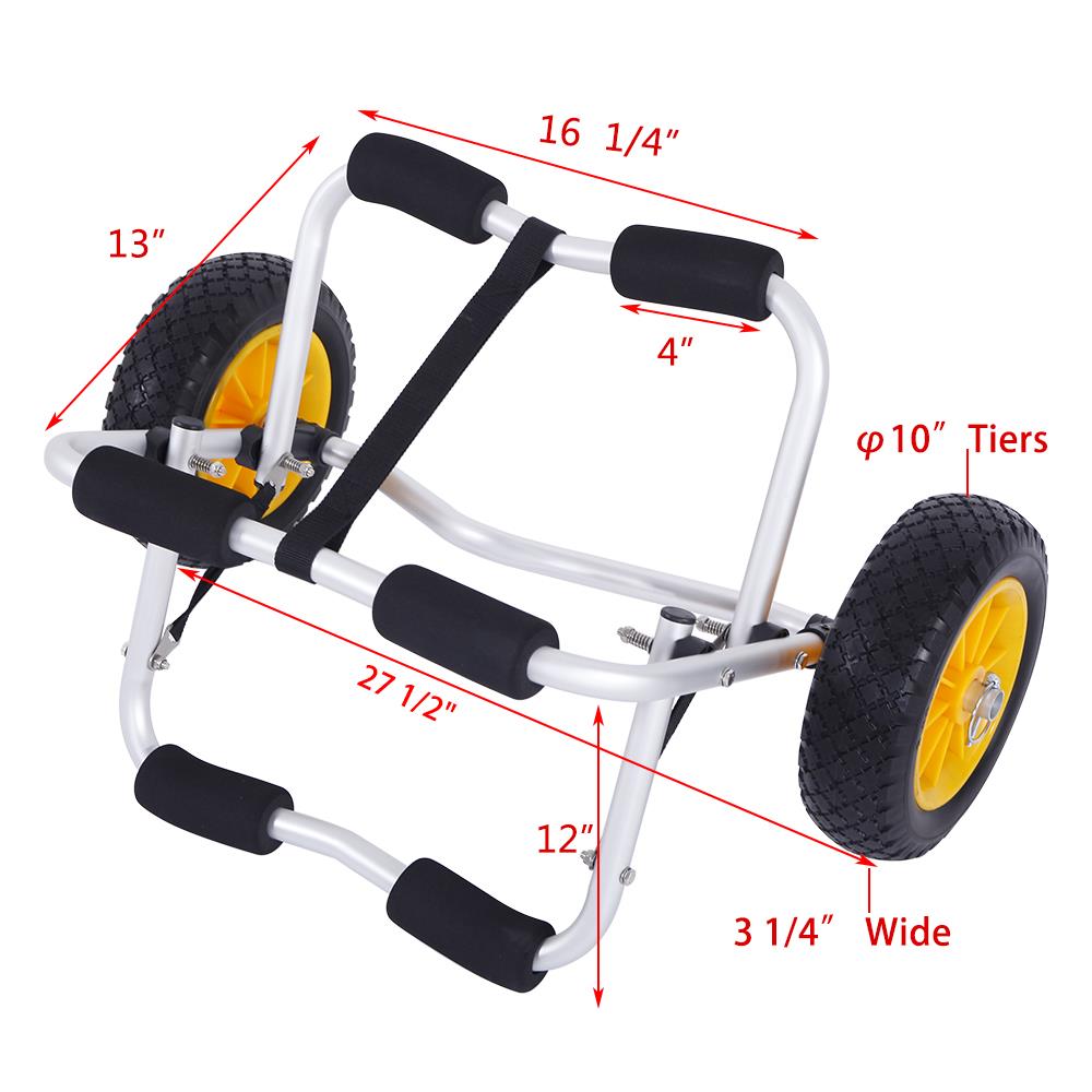 UBesGoo Kayak Cart Canoe Carrier Trolley NO-Flat Airless Tires Wheels Transport Jon Boat Dolly Tote