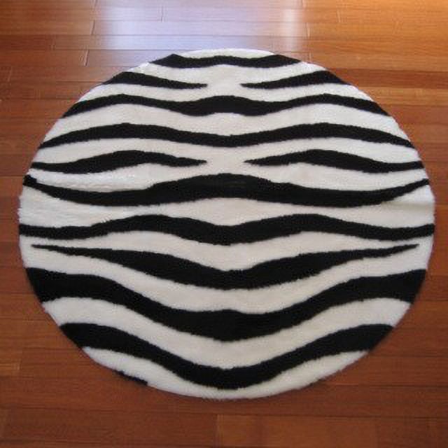 Walk on Me Rugs Zebra Bold Stripe Area Rug White 4'7