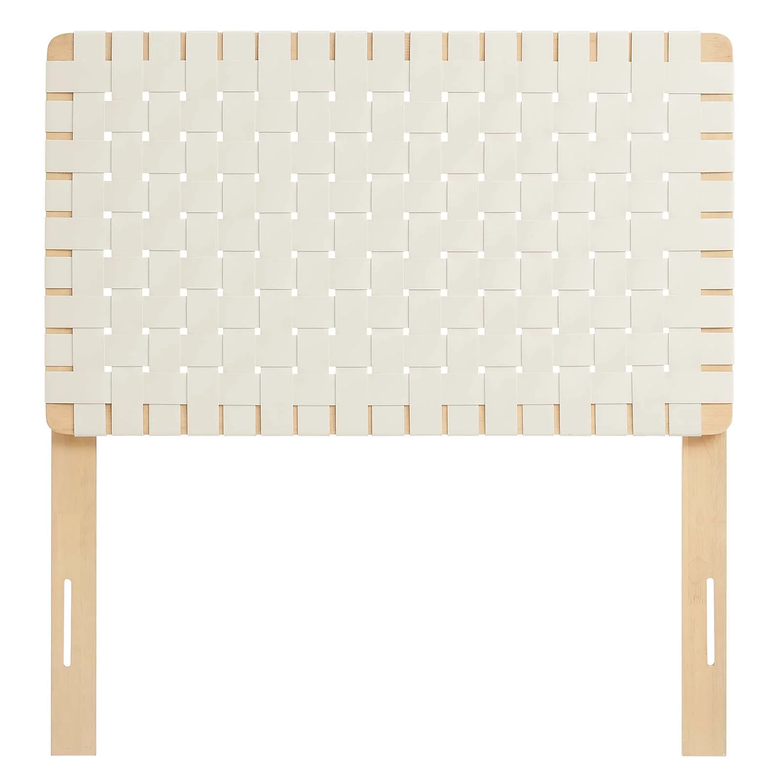 Modway Sparta Weave Twin Vegan Leather Headboard in Natural Beige