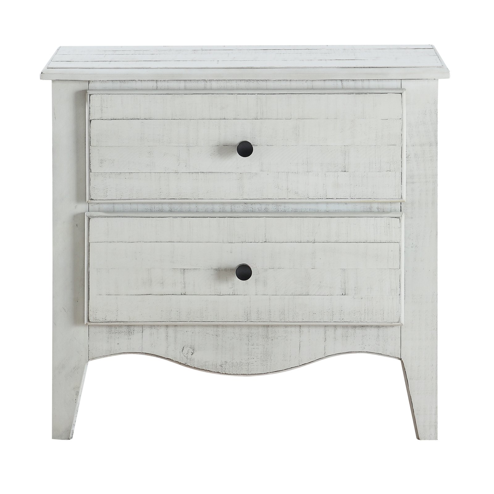 Modus Ella 2 Drawer Solid Wood Nightstand in Weathered White Wash