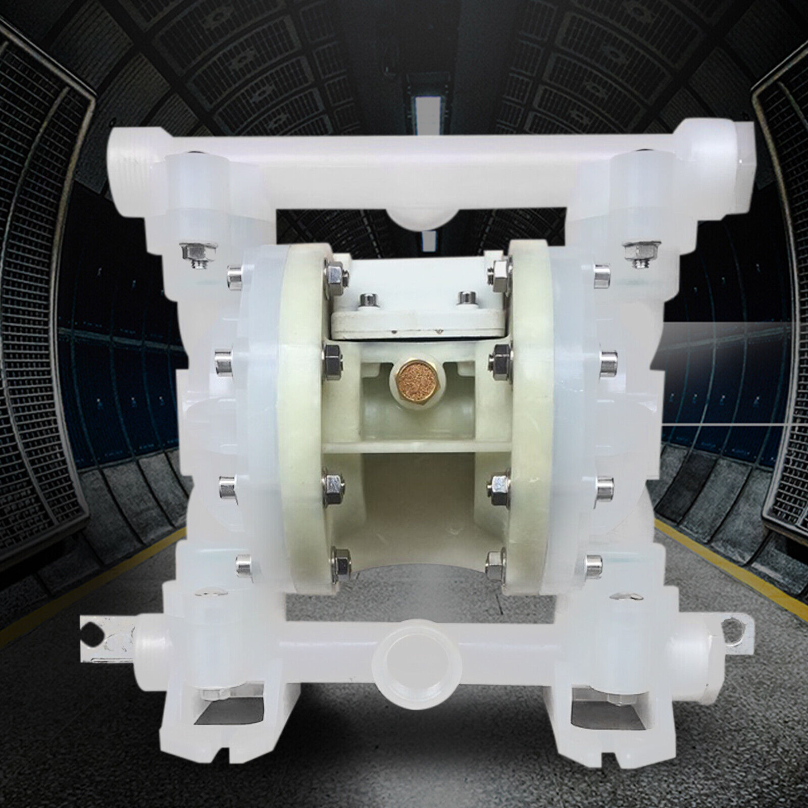 ZhdnBhnos Air-Operated Double Diaphragm Oil Pump 3/4inch Inlet & Outlet Liquids Transfer Pump Chemical Industrial Polypropylene