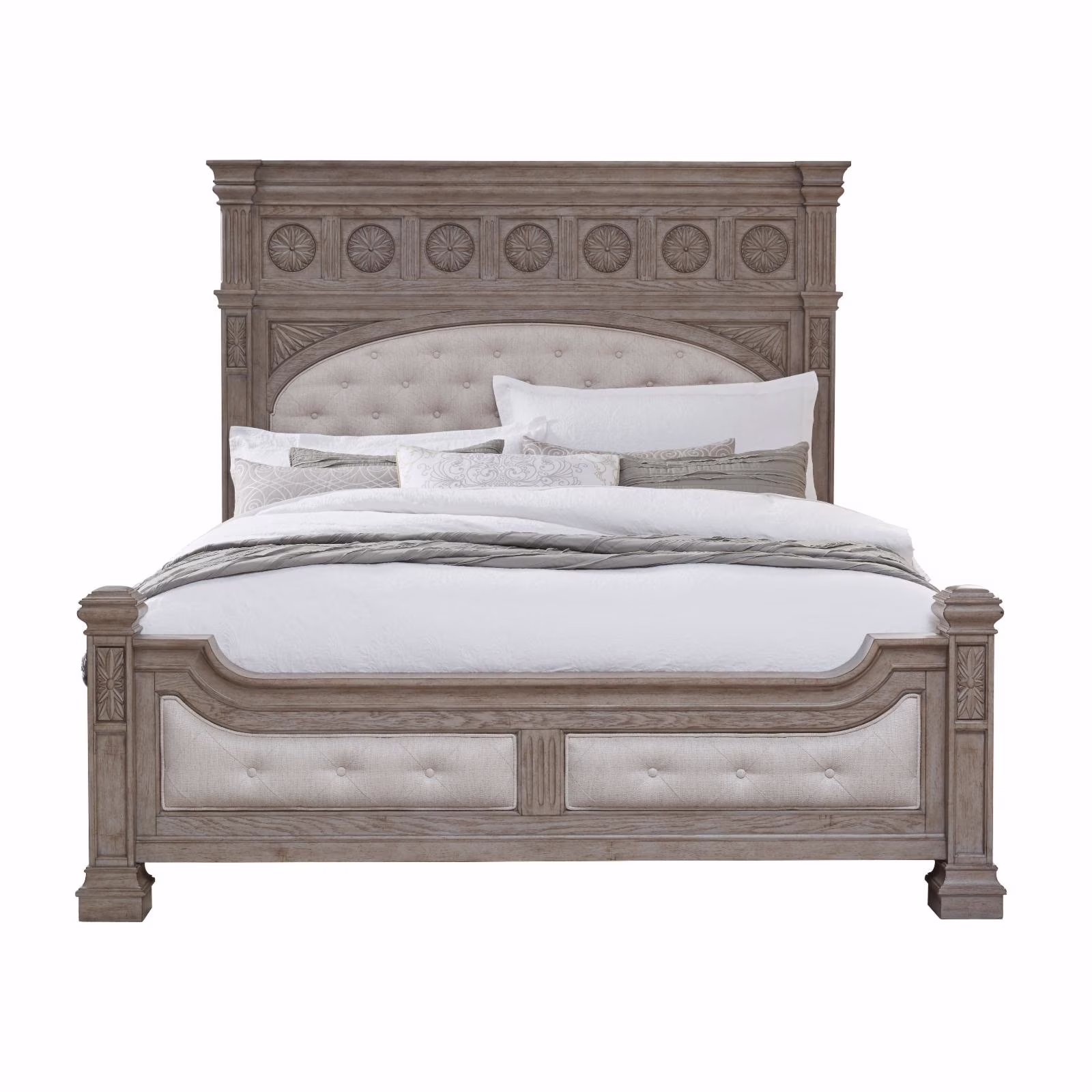 Kingsbury Queen Wood Panel Bed in French Gray Finish by Pulaski Furniture