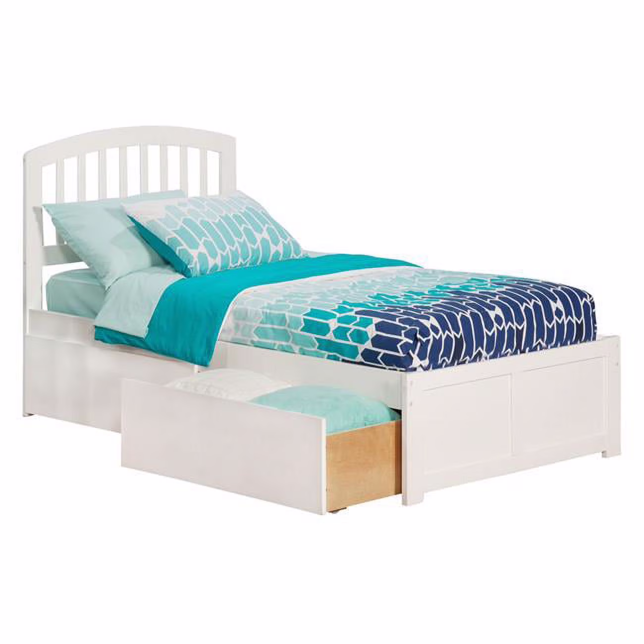 Atlantic Furniture AR8816032 Richmond Bed with Match Footboard - White, Twin Extra Large Size