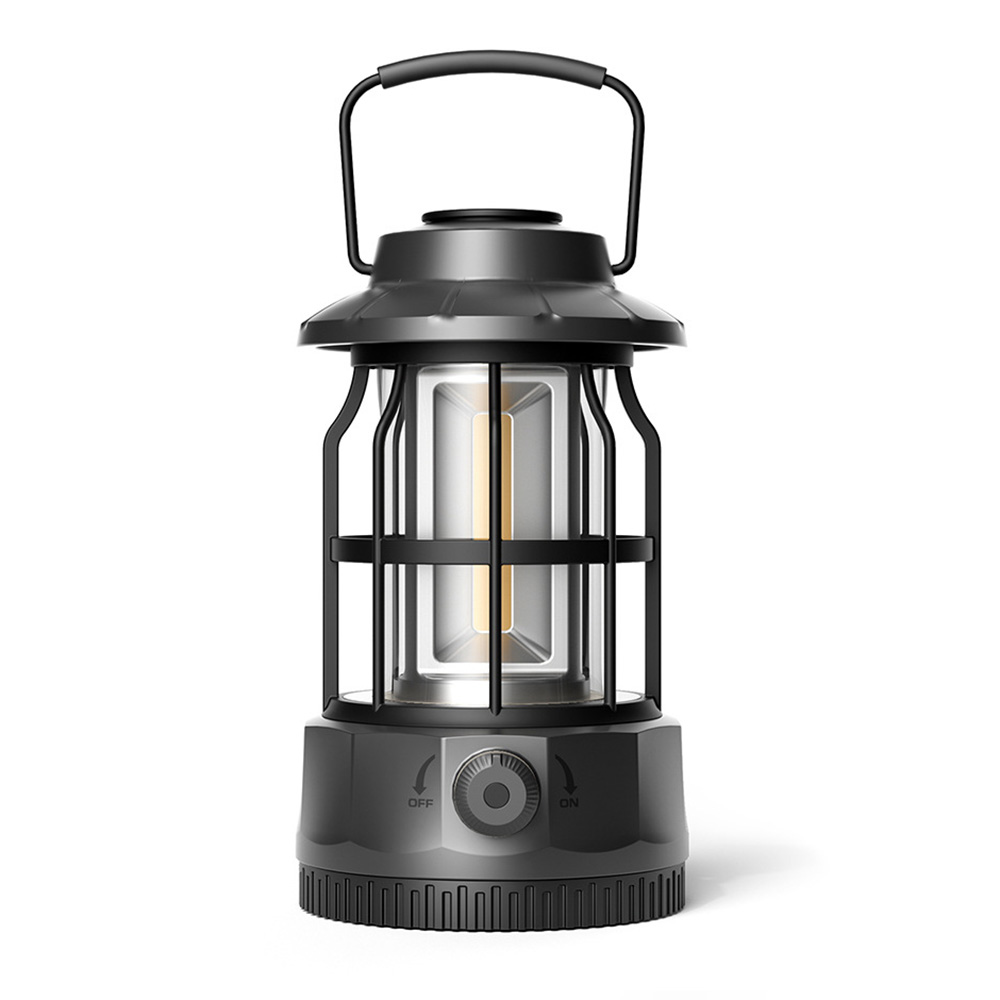 Occkic LED Camping Lantern Rechargeable Retro Metal Camp Light Battery Powered Hanging Lamp for Power Failure Outages