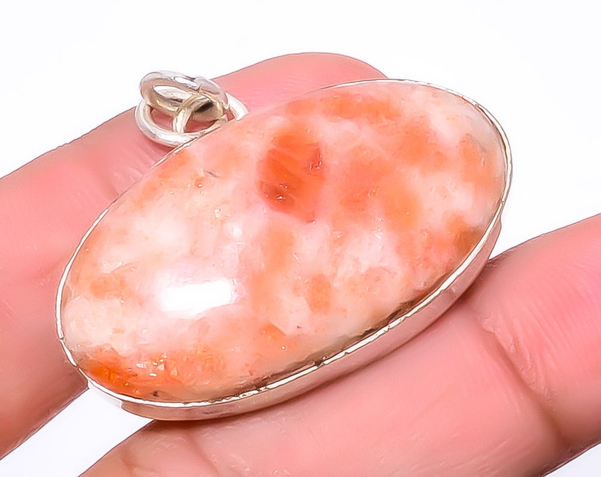 Golden Sunstone - Oregon Handmade 925 Silver Plated Jewelry Pendant 1.21
