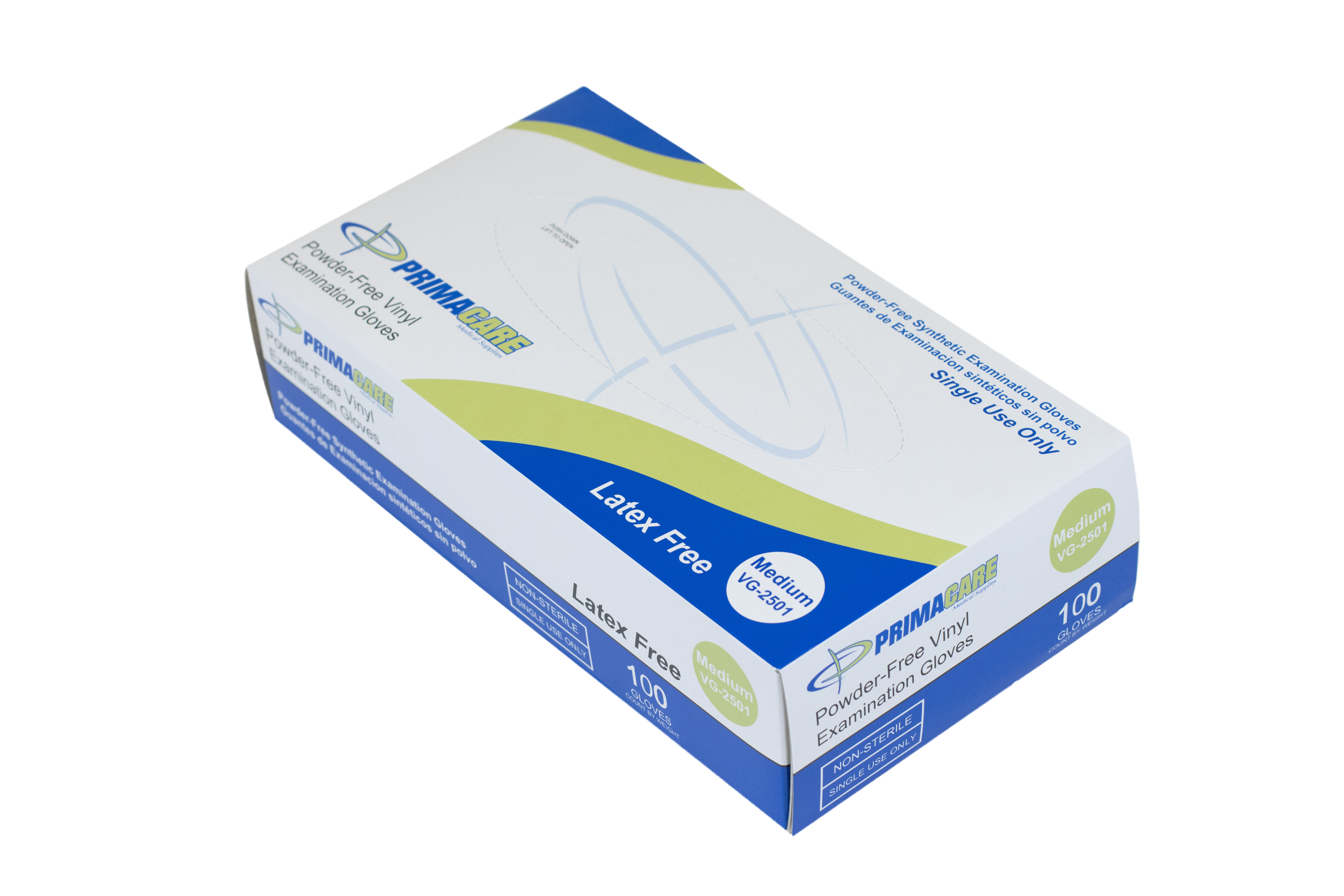 Primacare VG-2505WM Case Of 1000 Pieces Medical Vinyl Examination Gloves Disposable, Latex and Powder Free, 5 Packs Medium and 5 Packs Large Gloves