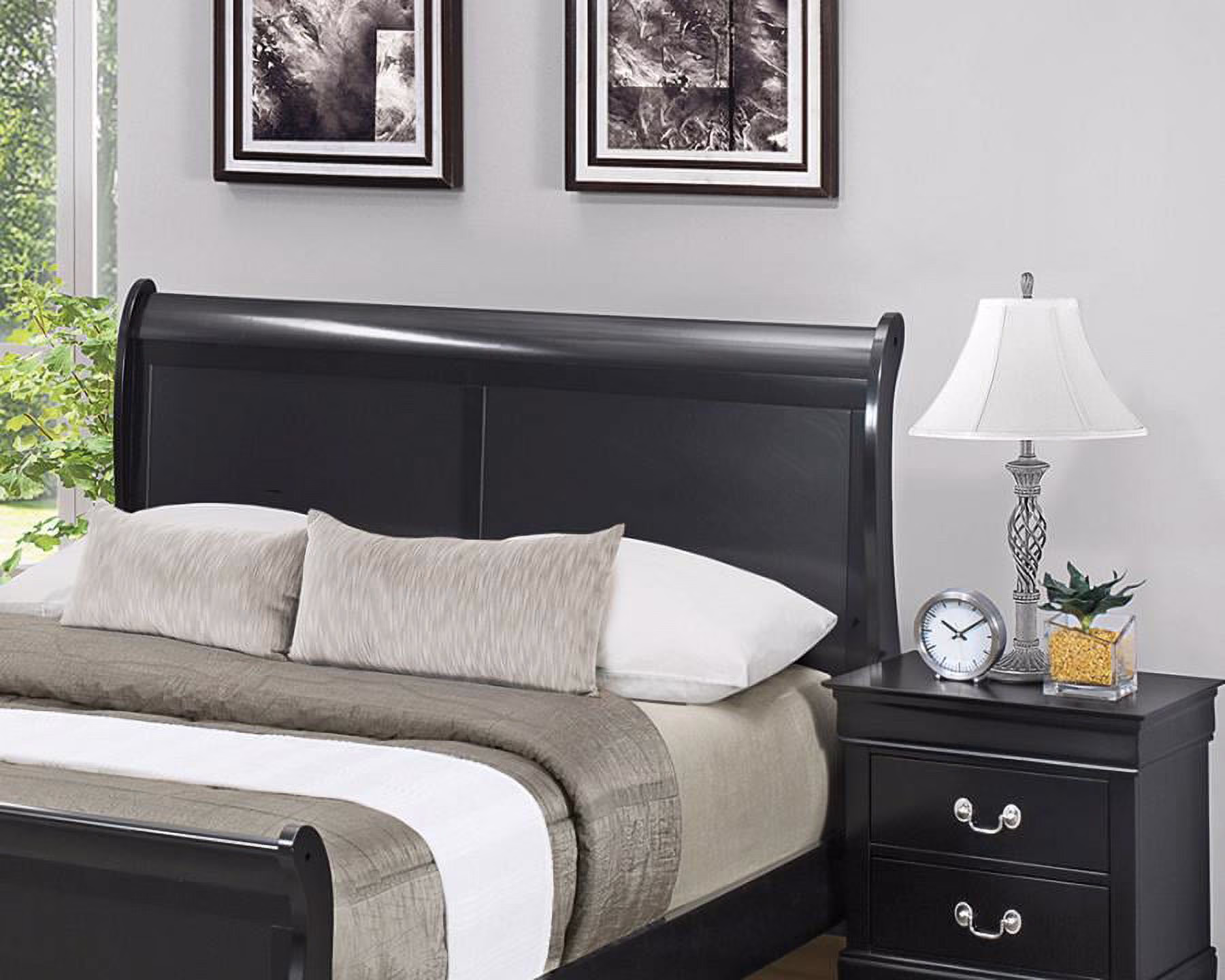 Louis Philippe Black Full Headboard