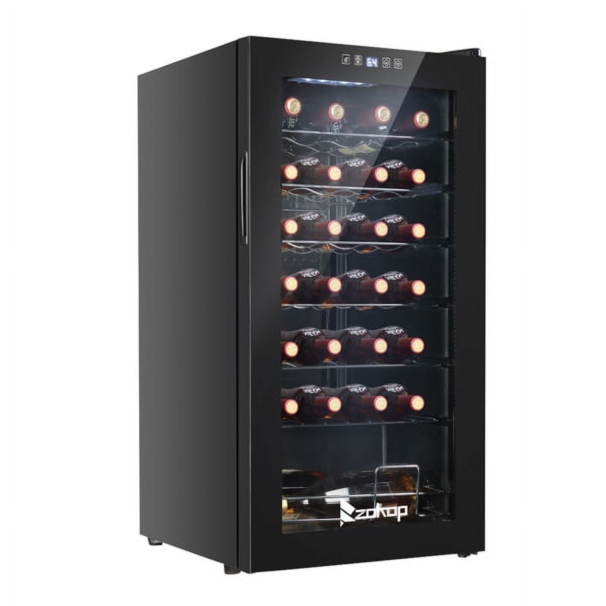Bornmio American Standard JC-82 AC 115V /60Hz 28Bottle/2.8Cu.Ft/80L/ Compressor Wine Cooler Black