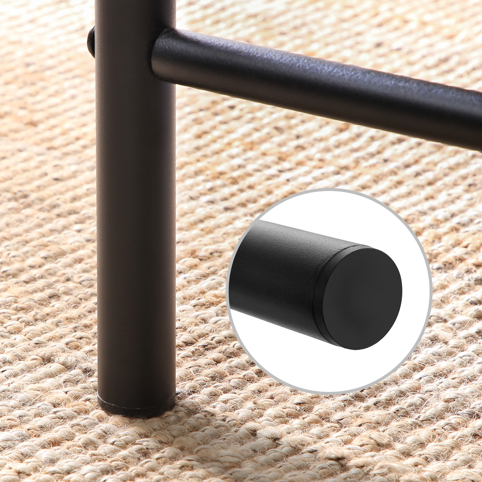 VASAGLE Full Size Metal Bed Frame with Headboard for Bedroom, Footboard, Black