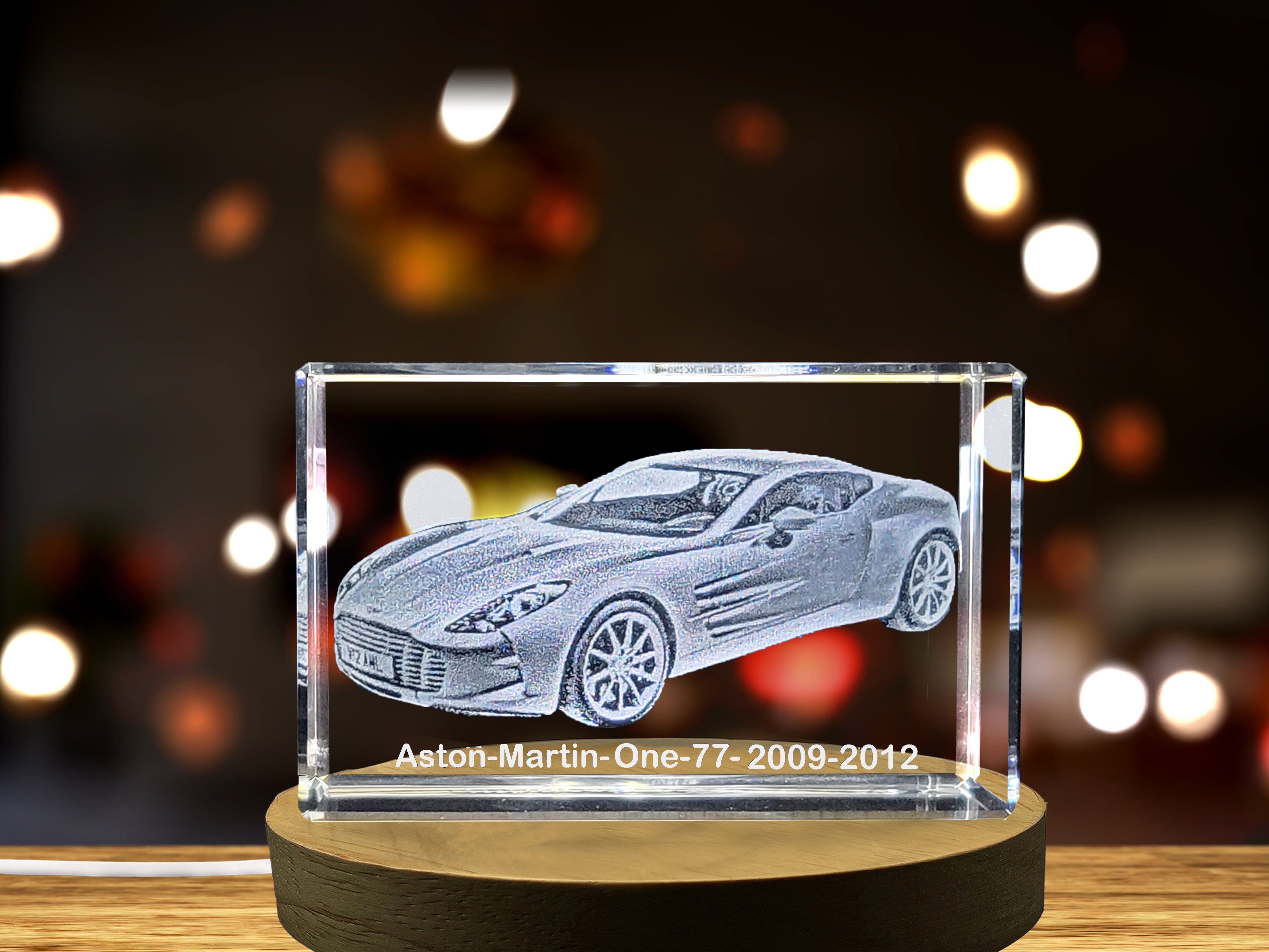 Unleash the Unparalleled Power: Aston Martin One-77 (2009–2012) - 3D Engraved Crystal Tribute