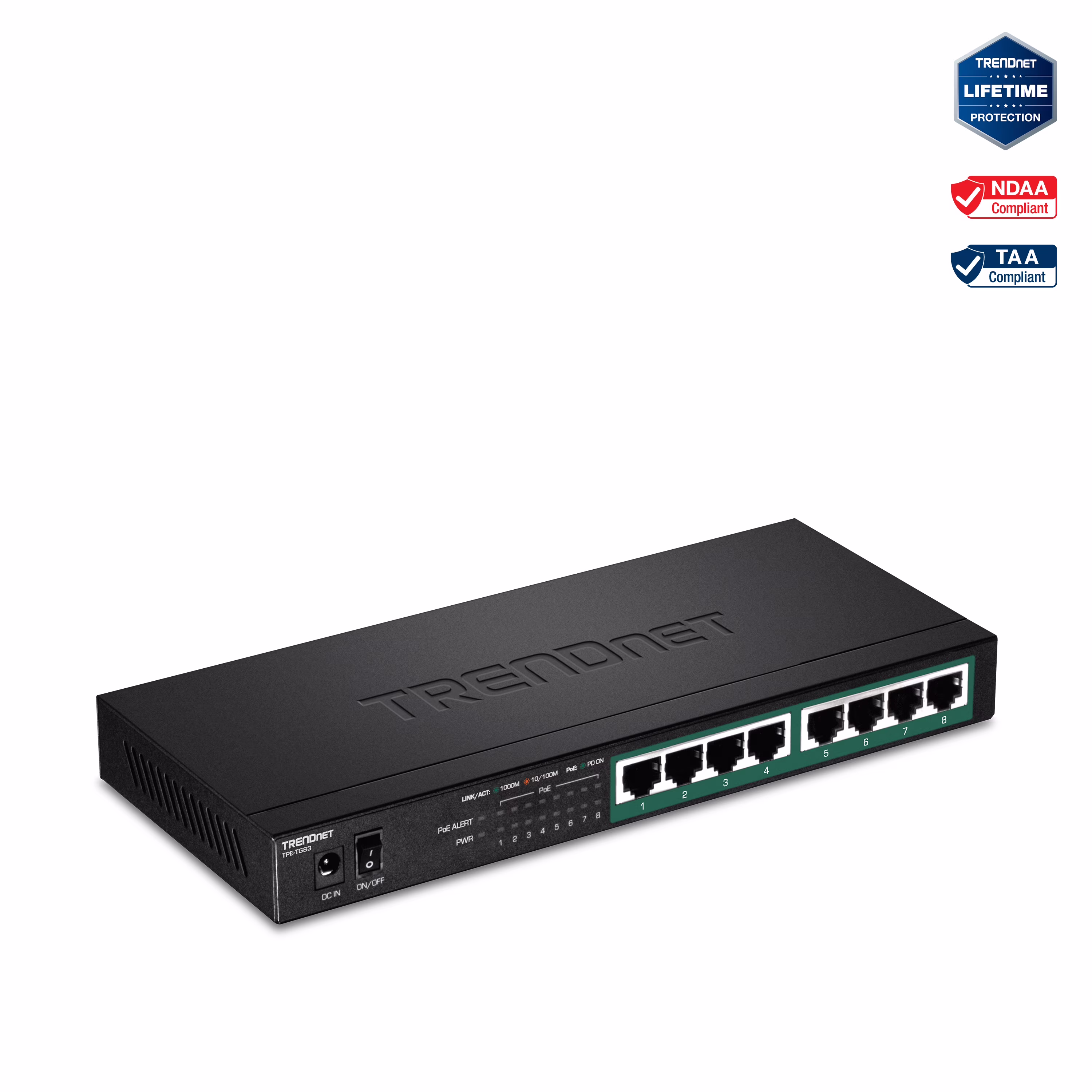 TRENDnet  TPE-TG83, 8-Port Gigabit PoE+ Switch