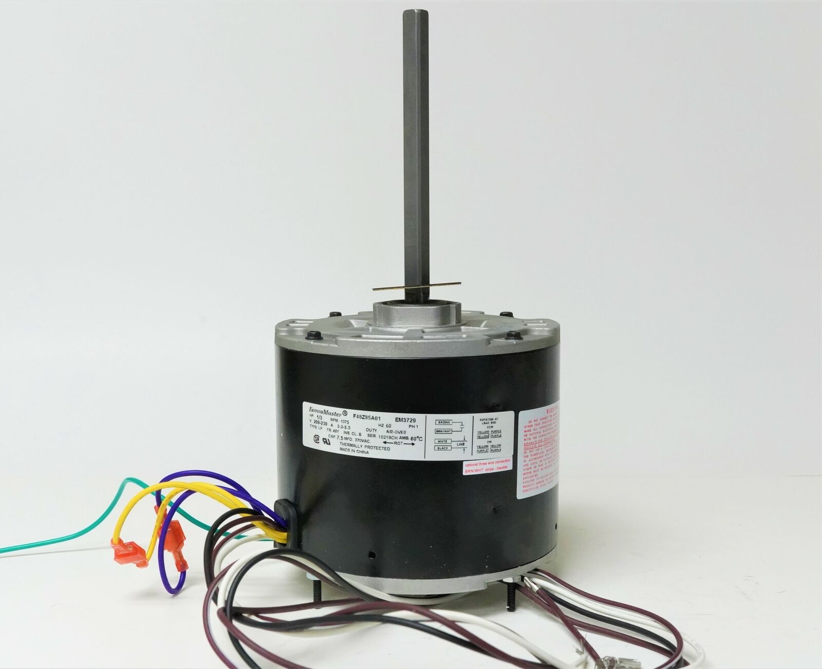 Air Conditioner Condenser Fan Motor 1/3 HP 230 Volts 1075 RPM EM-3729