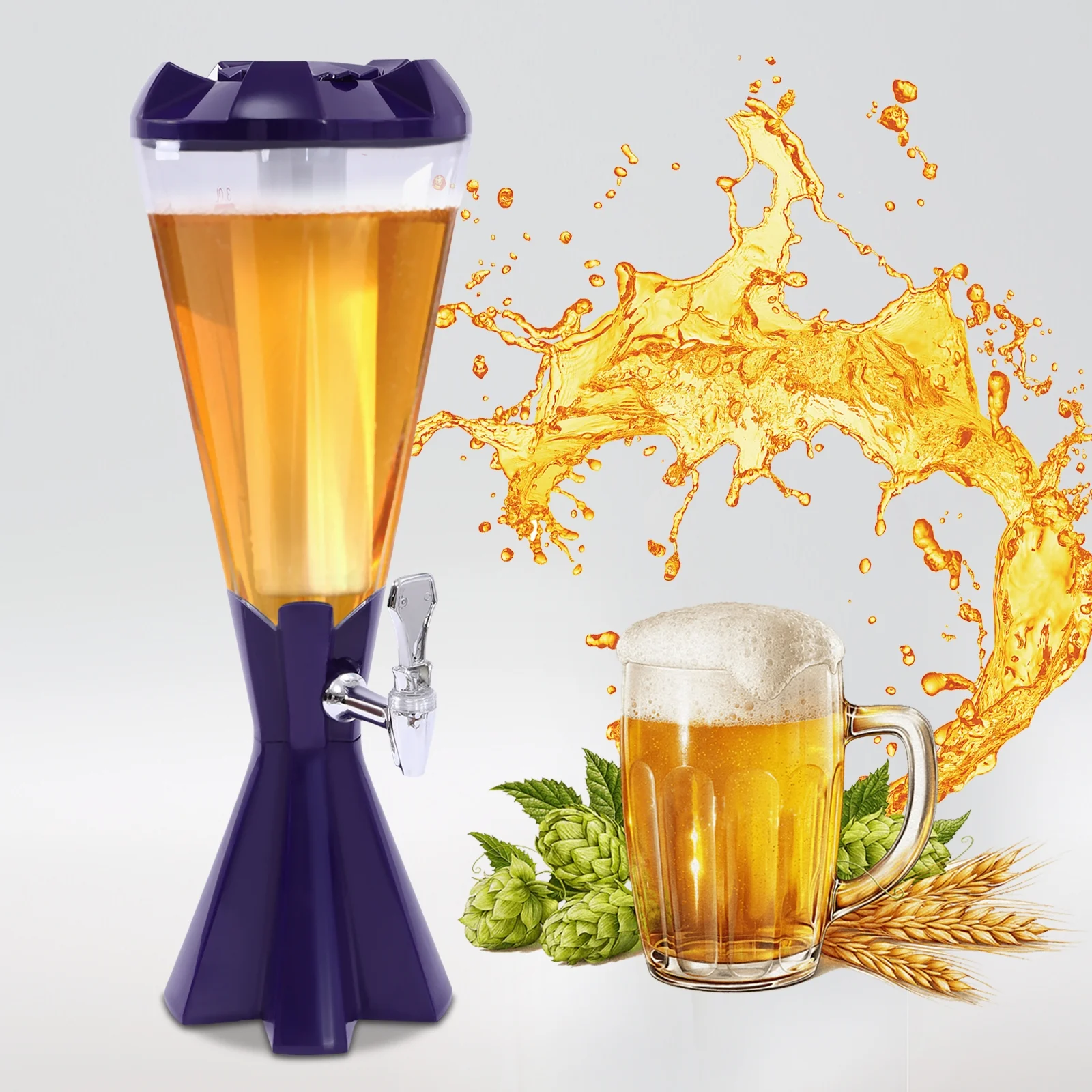 TOOL1SHOoo 3L Beer Tower Dispenser Drink Dispenser Bar Drink Container for Kitchen Party