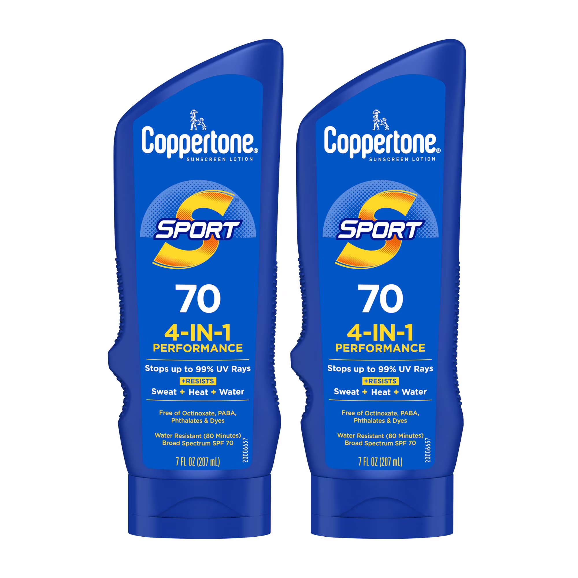 Coppertone Sport Sunscreen Spf 70 Water Resistant Sunscreen Lotion, Broad Spectrum, Bulk Sunscreen Pack, 7 Fl Oz Bottle, Pack Of 2.
