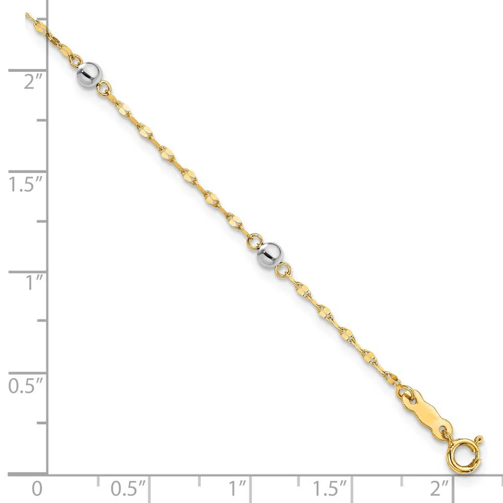Primal Gold 14 Karat Two-Tone Bead Bracelet