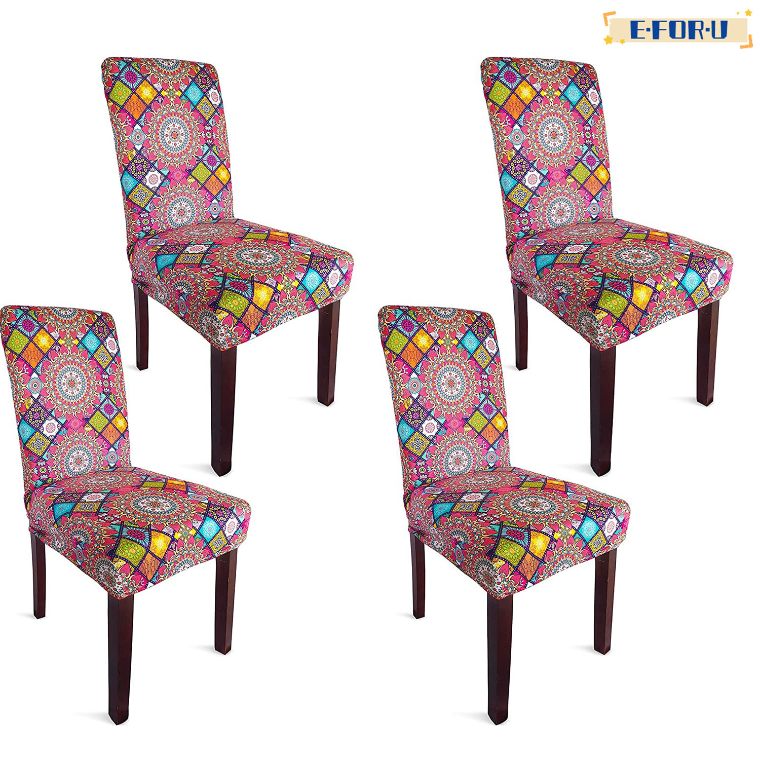 Dining Room Chair Covers Slipcovers Set of 4 - Spandex Super Fit Stretch Removable Washable Kitchen Parsons Chair Covers Protector for Dining Room