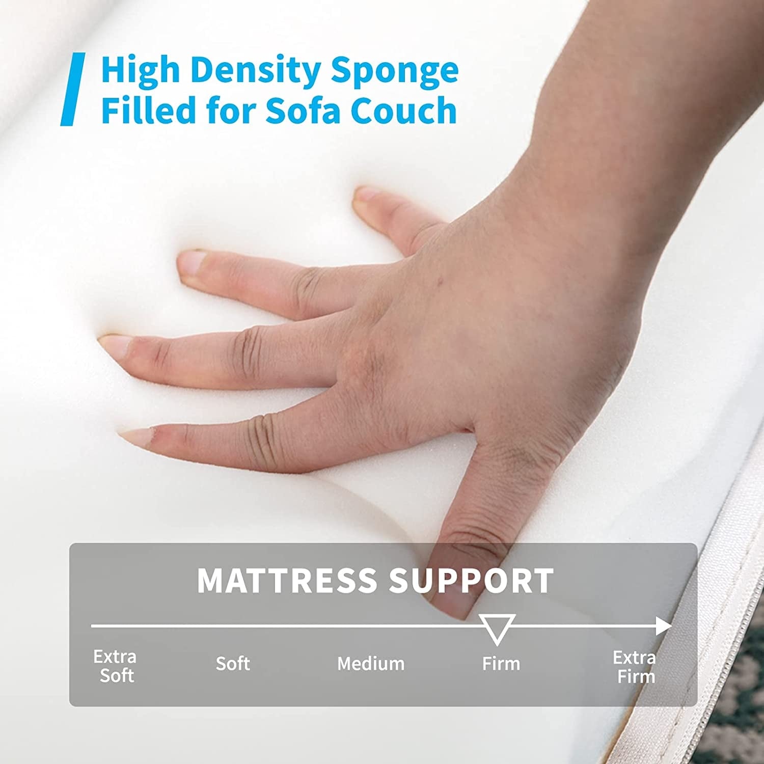 Mixoy Triple Fold Down Sofa Bed, Sleeper Sofa 2 In1 Tri-Fold Floor Couch with Mattress,Convertible Upholstered Chaise Lounge Single - Beige