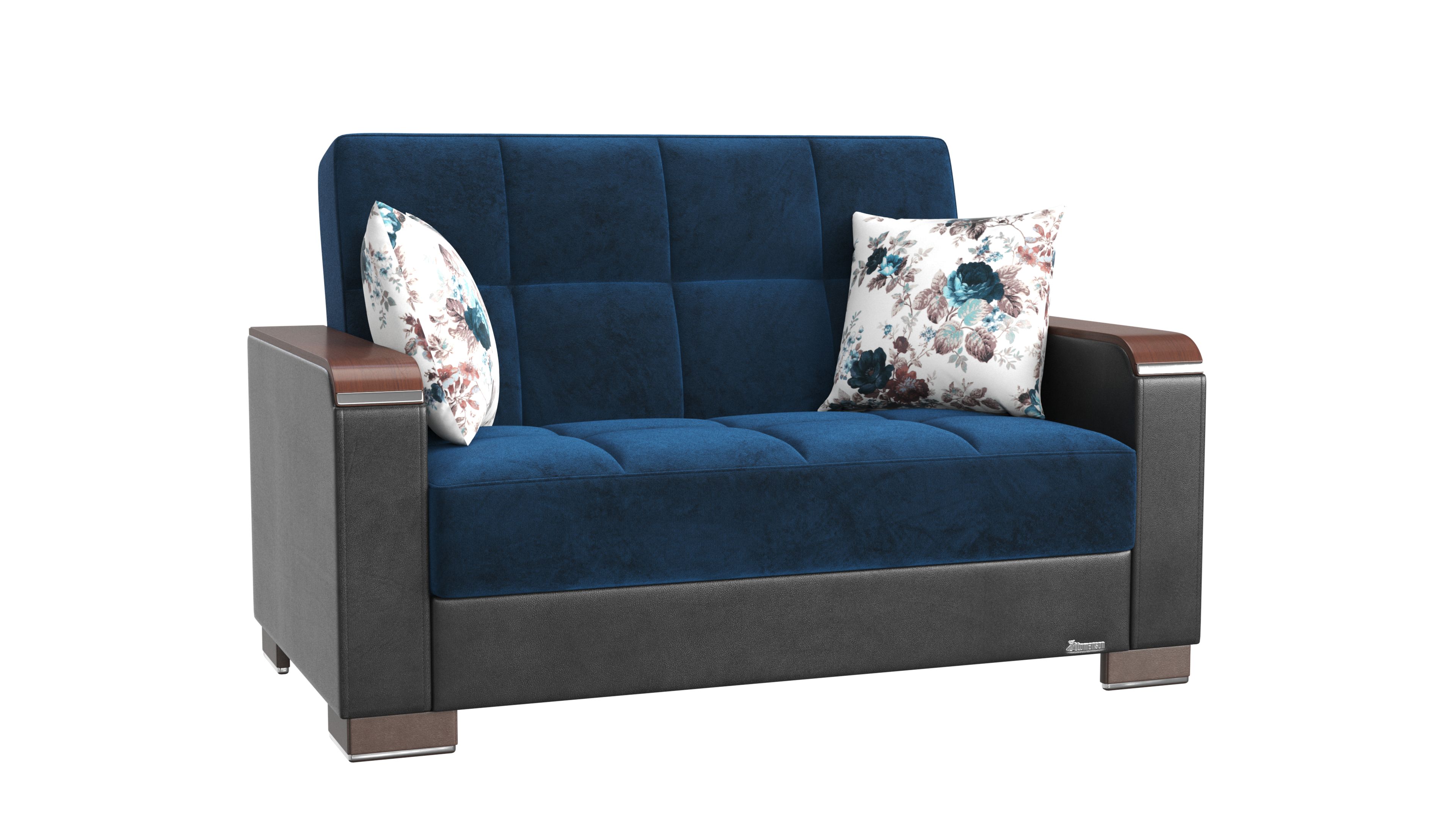 Ottomanson Origins X Sleeper Loveseat, Turquoise Color Microfiber