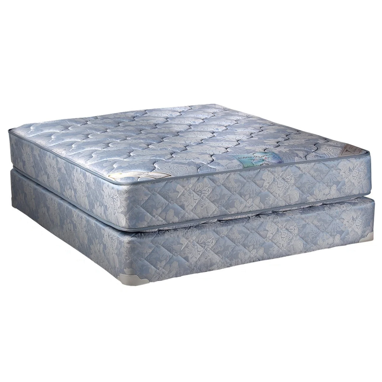 DS USA Chiro Premier 2-Sided Orthopedic (Blue) Twin Mattress Set with Metal Bed Frame - Premium Edge Guards, Spine Support, Superior Quality & Long Lasting Comfort