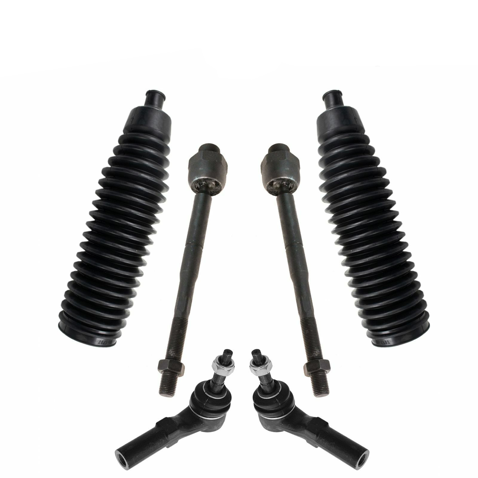Teledu Inner & Outer Tie Rods with Steering Rack Bellows Boots For Dodge Mitsubishi Ram