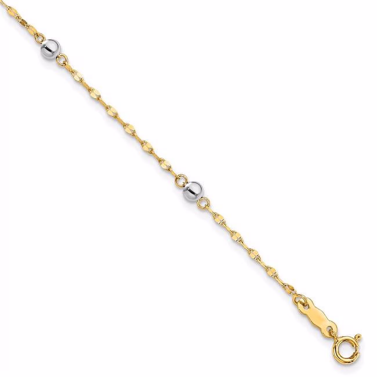 Primal Gold 14 Karat Two-Tone Bead Bracelet