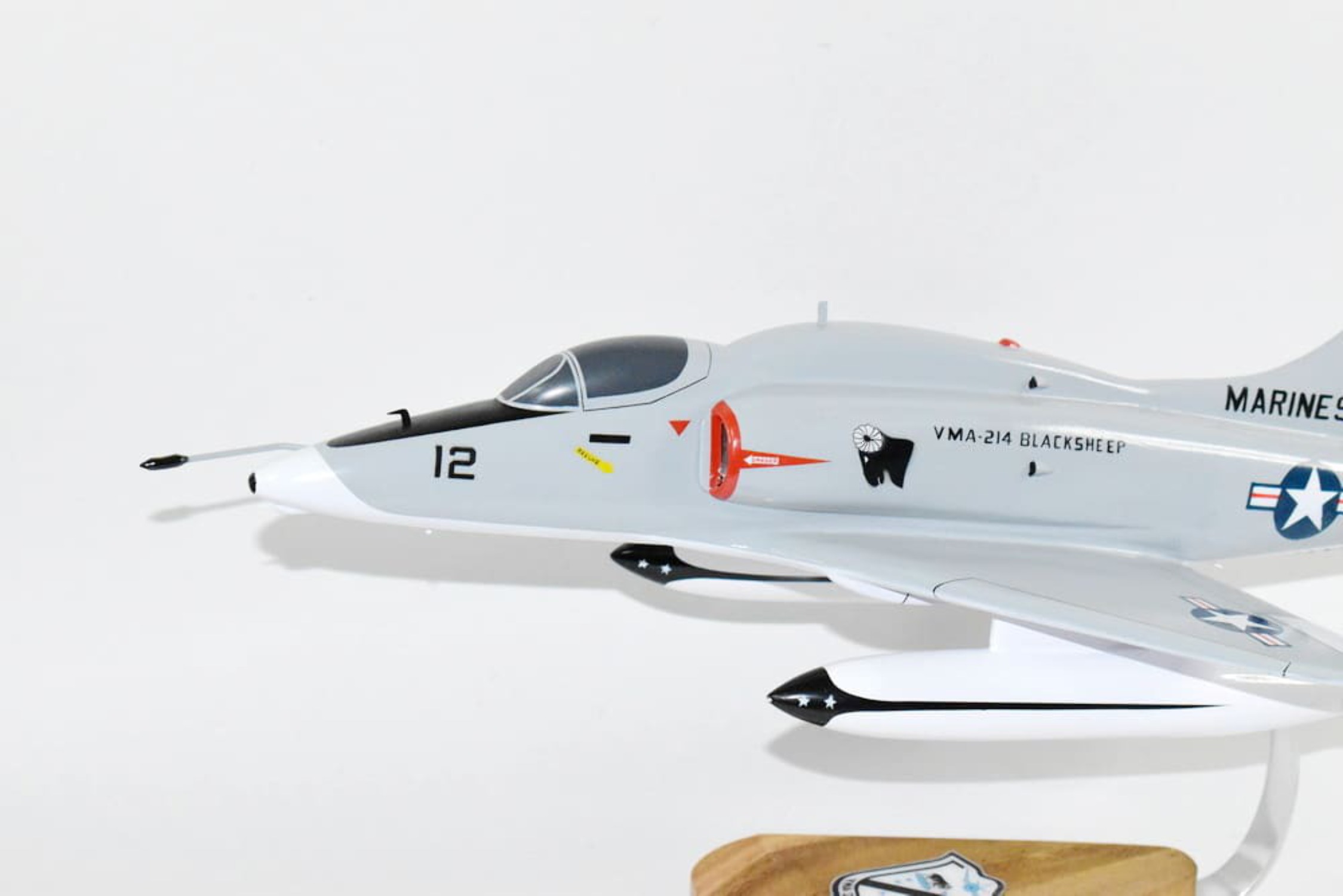 VMA-214 Black Sheep A-4M Model, 1/27th Scale, Mahogany, Marines