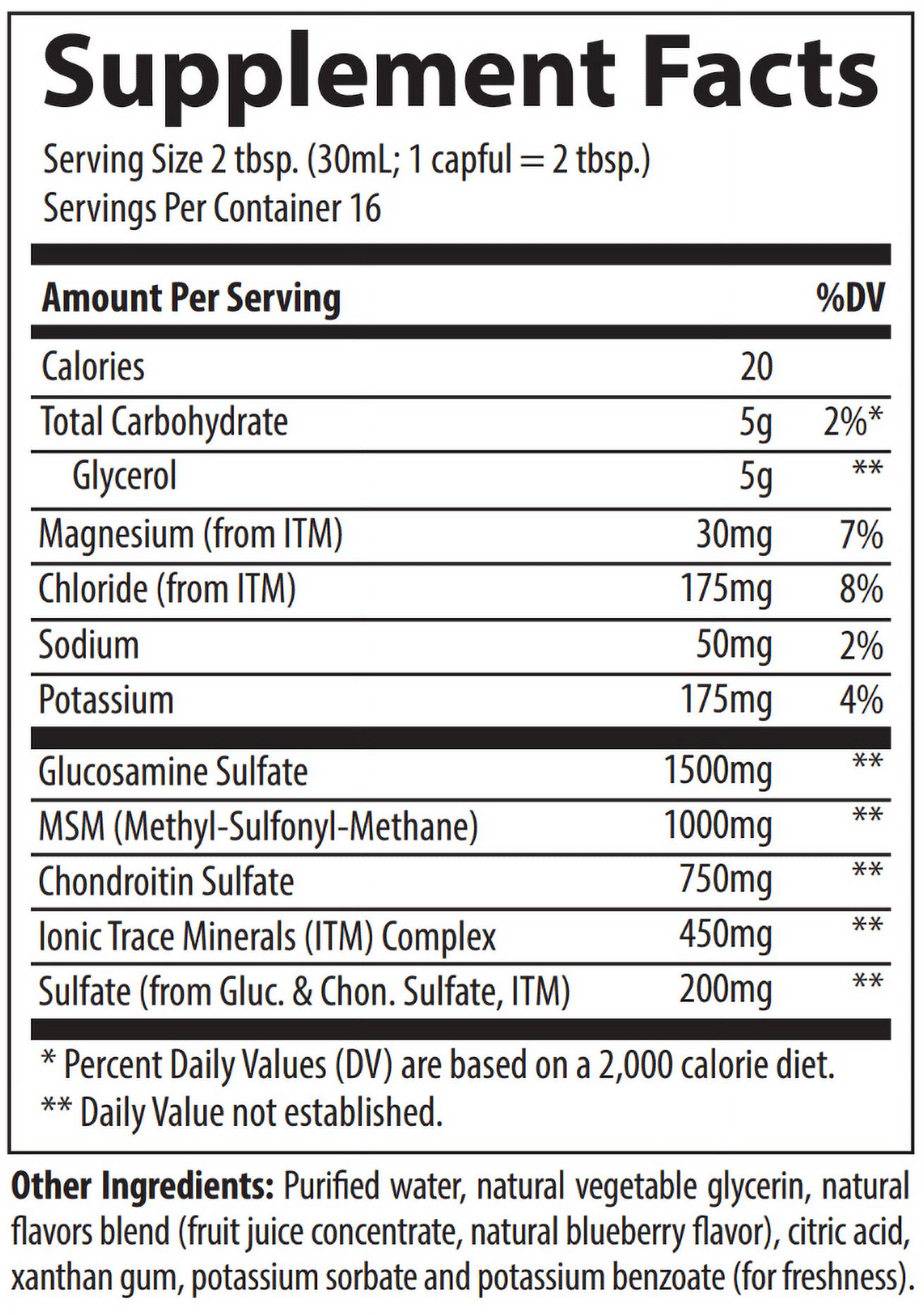 Liquid Glucosmine/Chondroitin/MSM