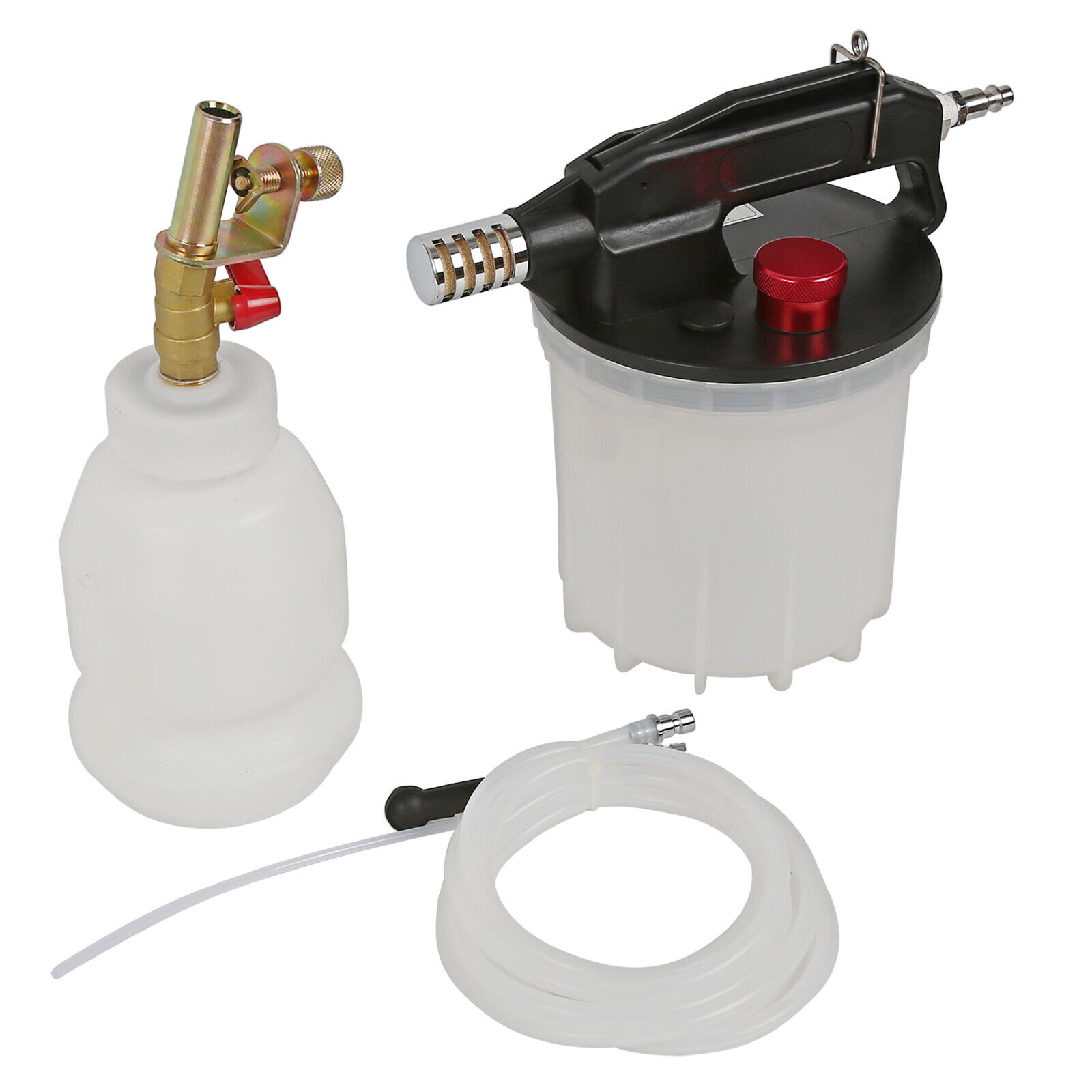 Fluid Extractor Pneumatic Vacuum Air Brake Bleeder Kit w/ 1L Refilling Bottle 2L