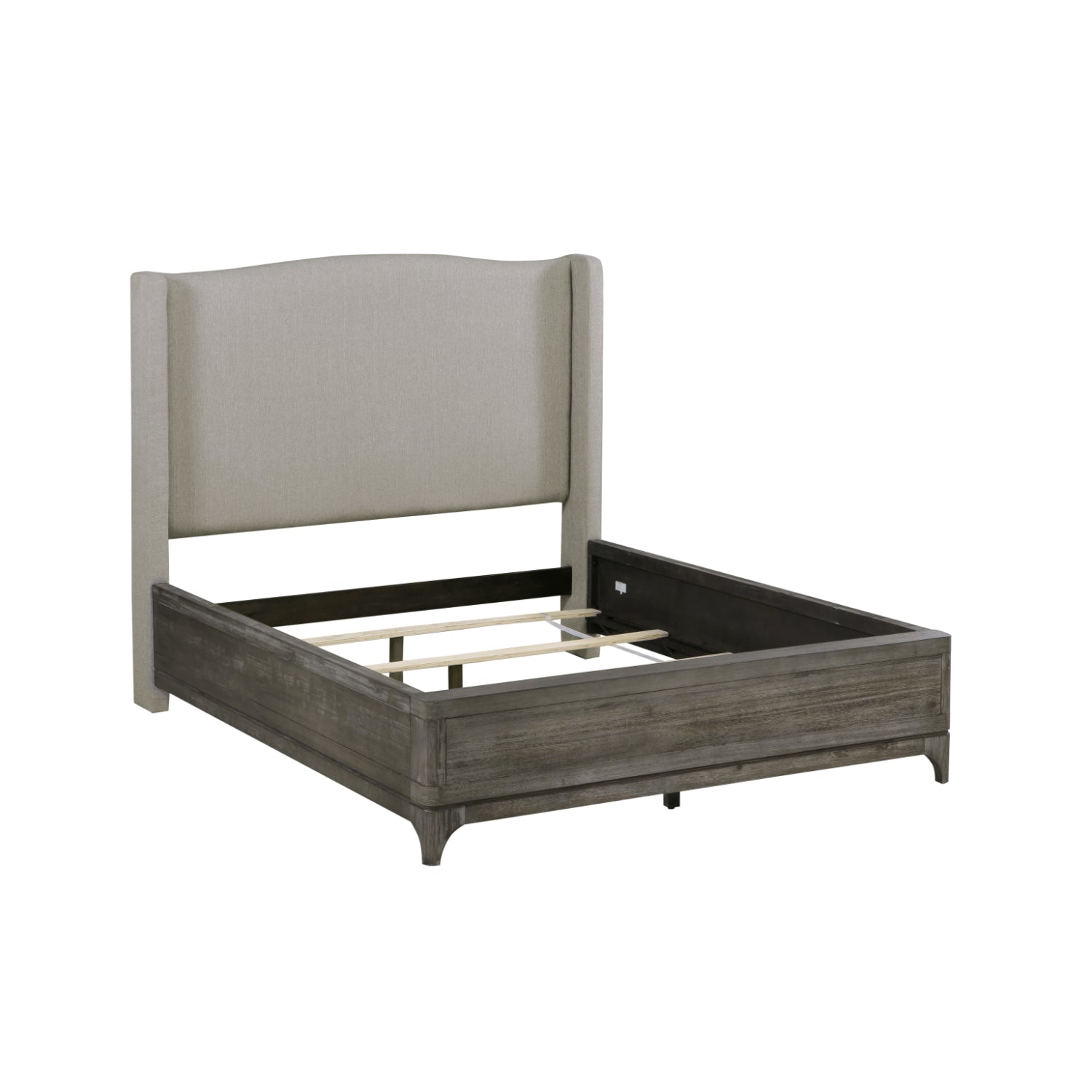 Modus Cicero 5 PC Cal King Upholstered Bedroom Set w 2 Nightstand in Rustic Latte