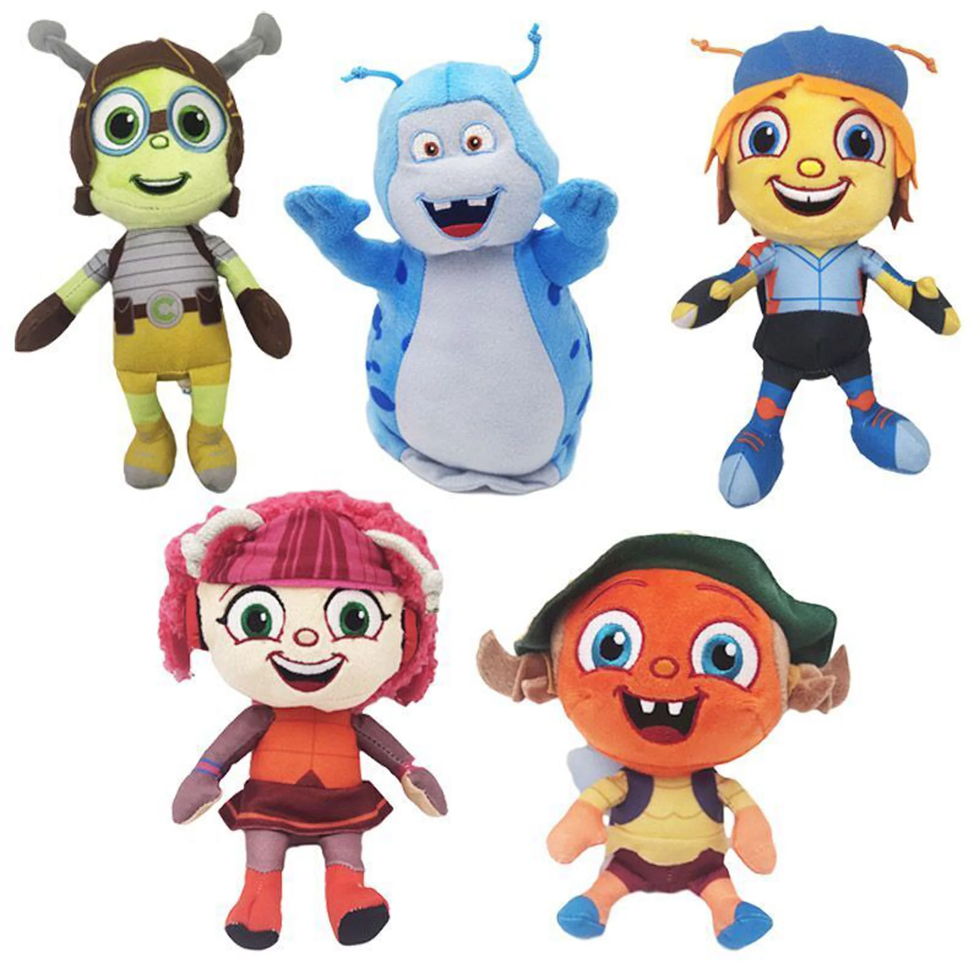 5pcs Beat Bugs Plush Set - Jay, Crick, Walter, Kumi, Buzz Plush Stuffed Animal Doll Toy for Boy Girl