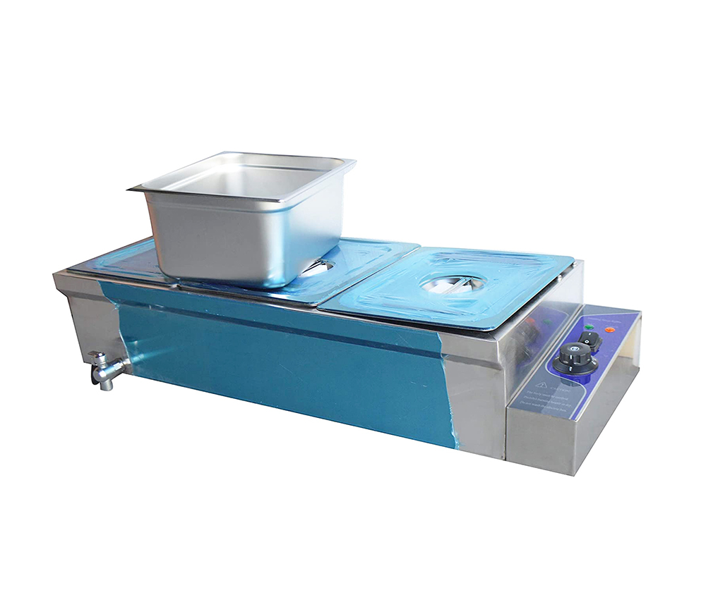 INTBUYING 3 Pan Large Capacity Bain Marie Food Warmer Stainless Steel Steam Table Restaurant Canteen