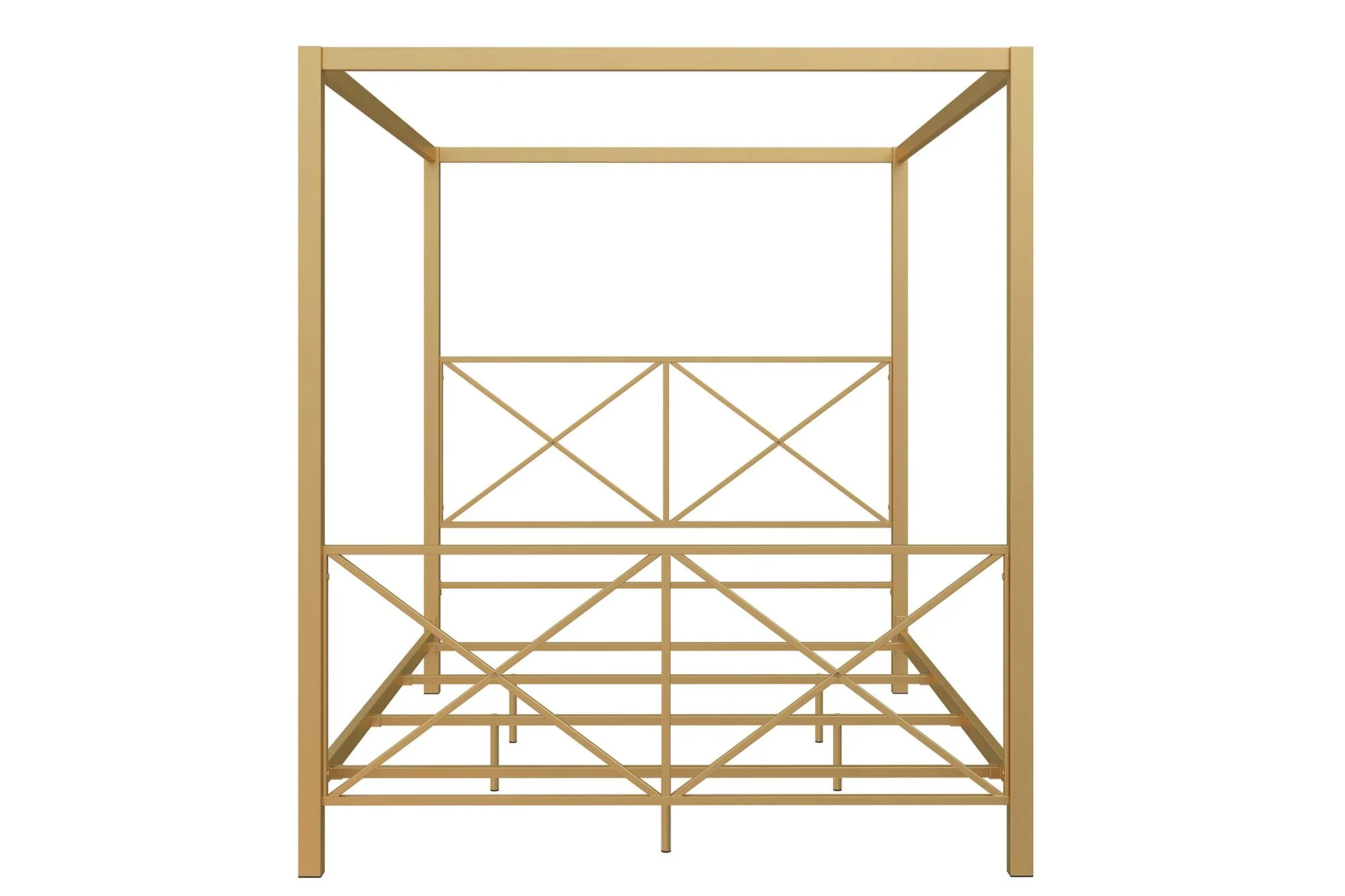 DHP Rosedale Metal Canopy Poster Bed Frame, Full, Gold