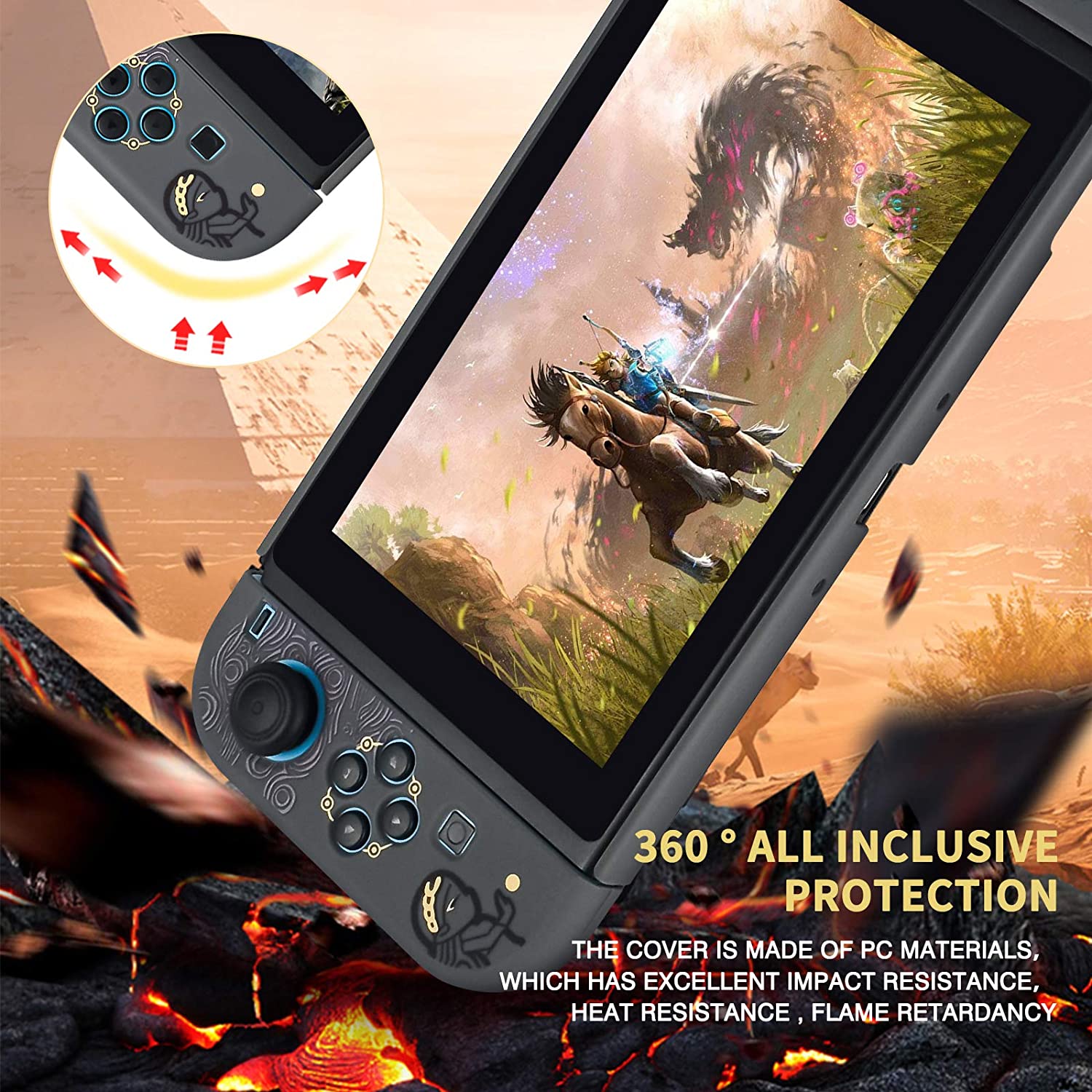 Dockable Protective Case Compatible with Nintendo Switch, Newest Pattern Cover with Anti-Scratch